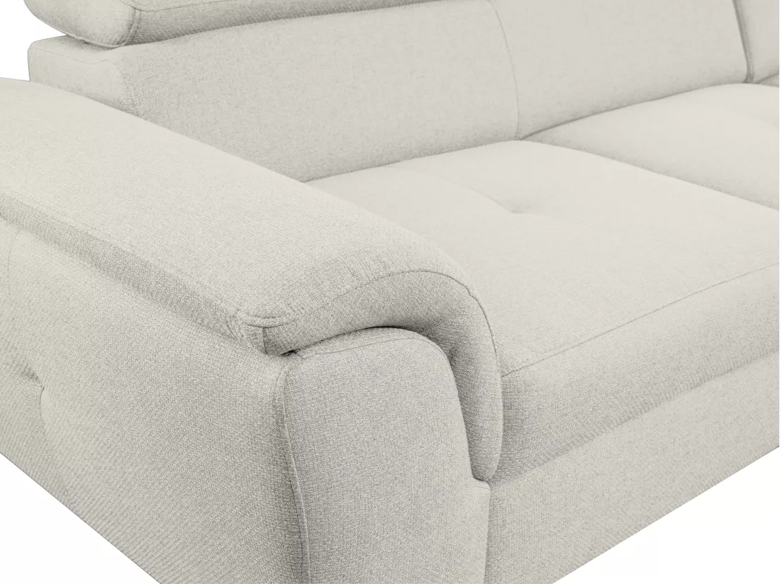 Canapé d'angle convertible droit en tissu beige BORTIGALI