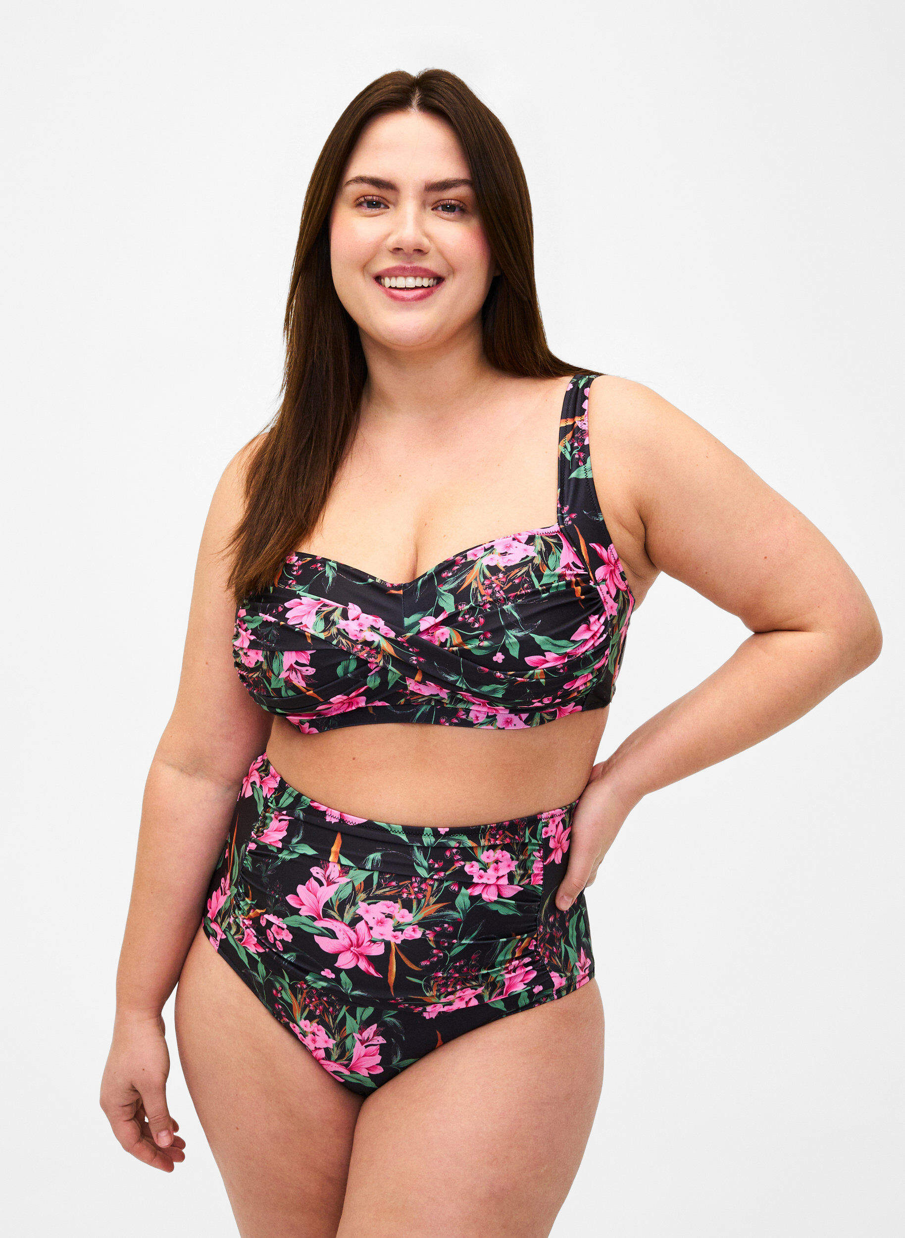 Ekstra højtaljet bikini underdel med print