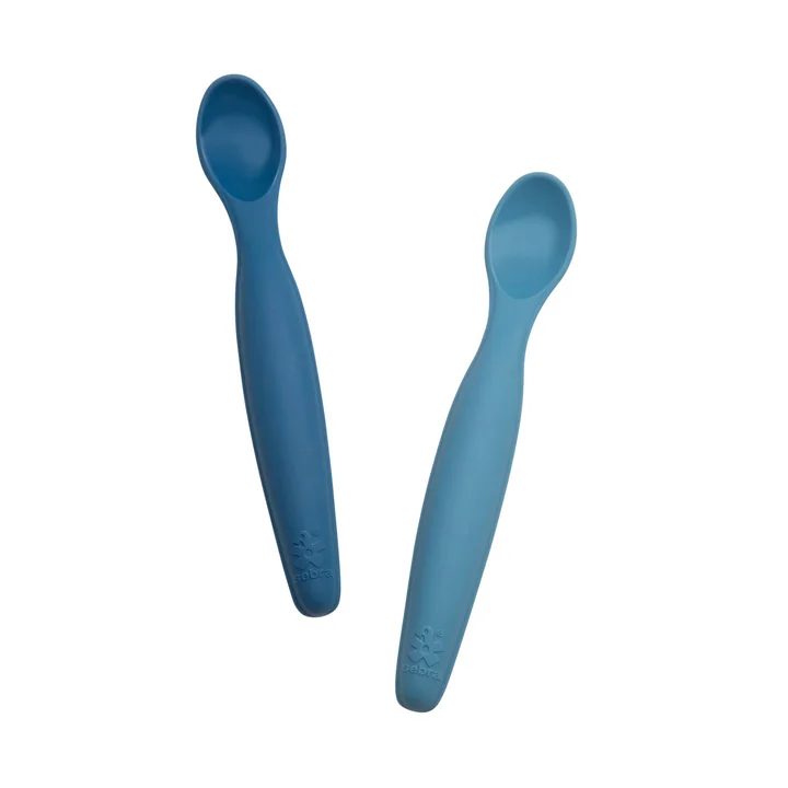 Sebra - Silikonlöffel, vintage blue (2er-Set)