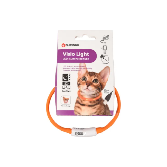 Collier orange Visio Light Led pour chats