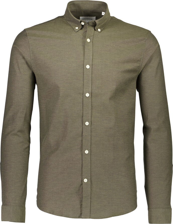 Lindbergh Yarn dyed oxford superflex shirt L/S Grøn
