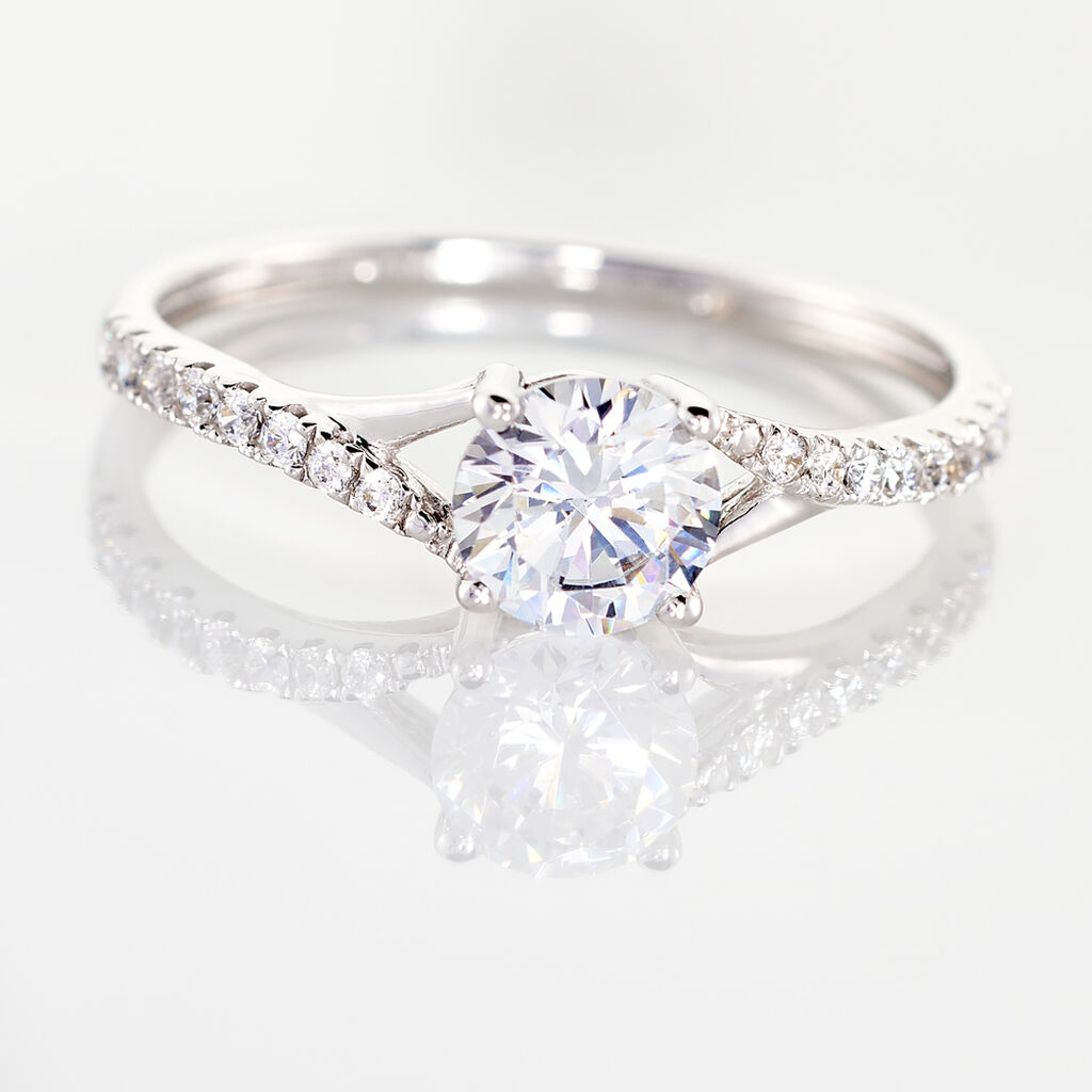 Bague Evita Or Blanc Oxyde De Zirconium