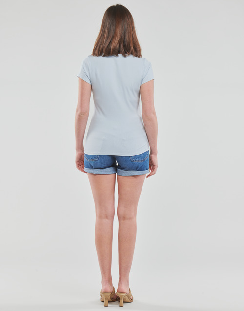 Guess - SS KARLEE JEWEL BTN HENLEY - Bleu ciel