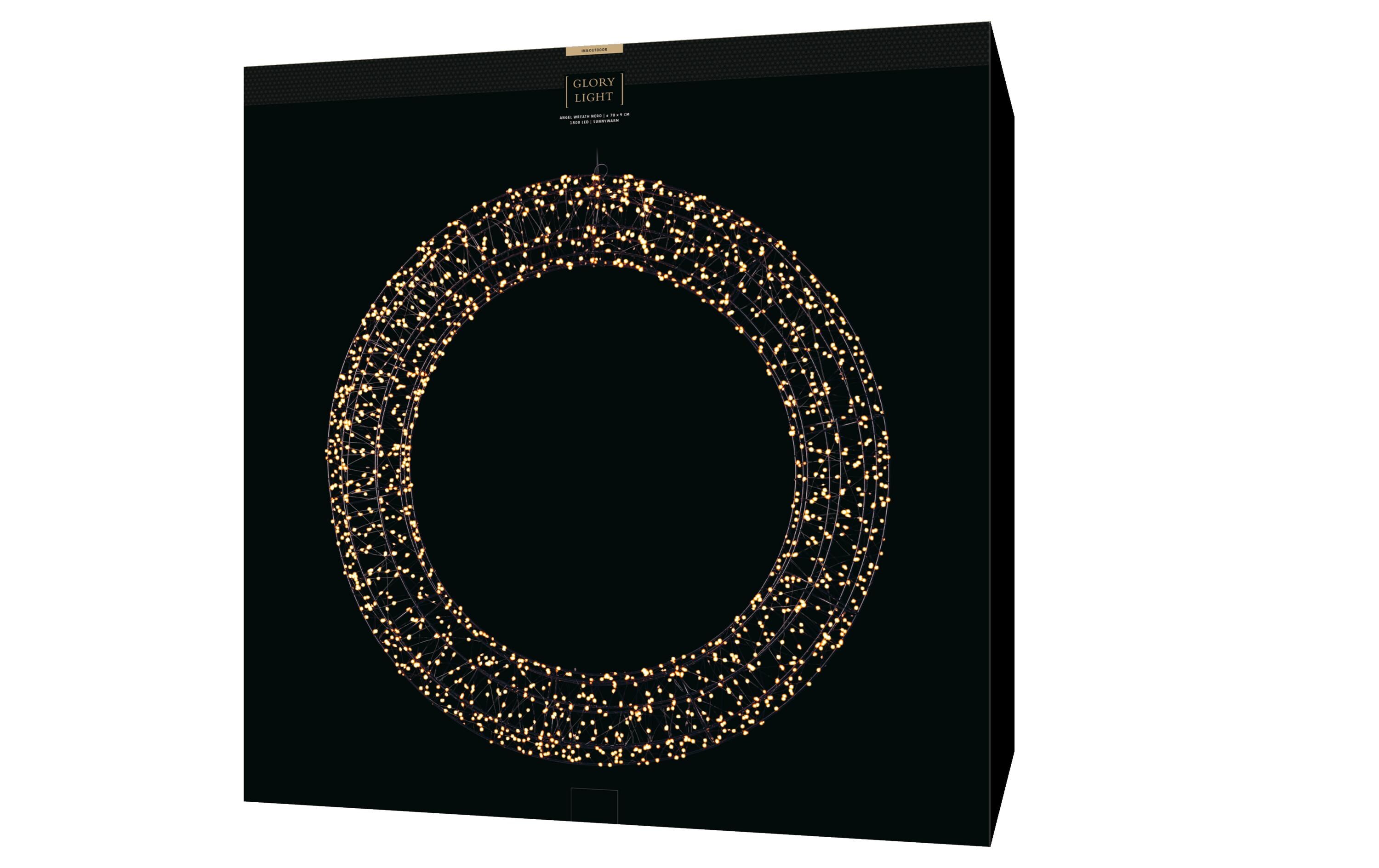 LED Engelskranz Nero 1800 LED, Ø 78 cm, 15 W<br>LED Weihnachtsdekoration für den Innen- und Aussenbereich