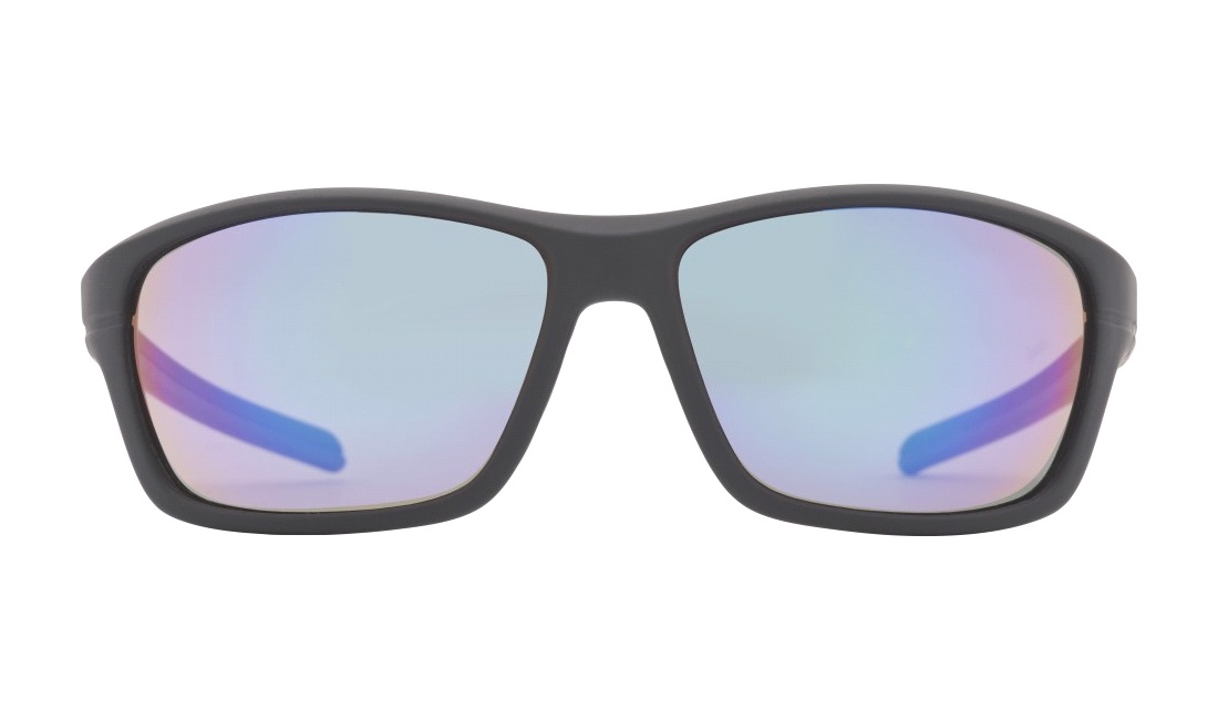 Solbrille mat sort med irridum spejl glas