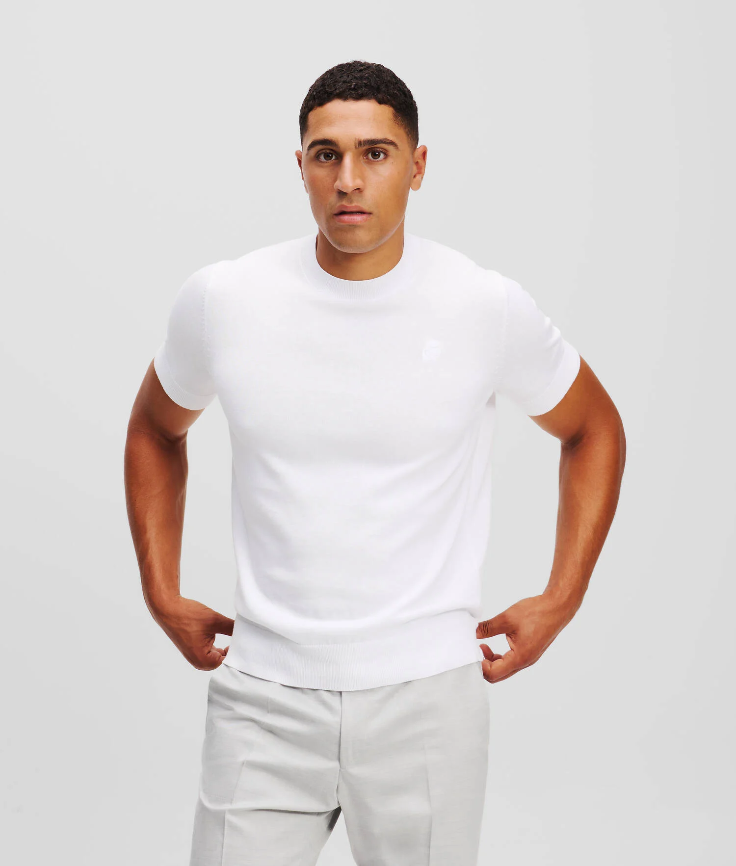 SWEAT-SHIRT À MANCHES COURTES KARL KAMEO - Blanc