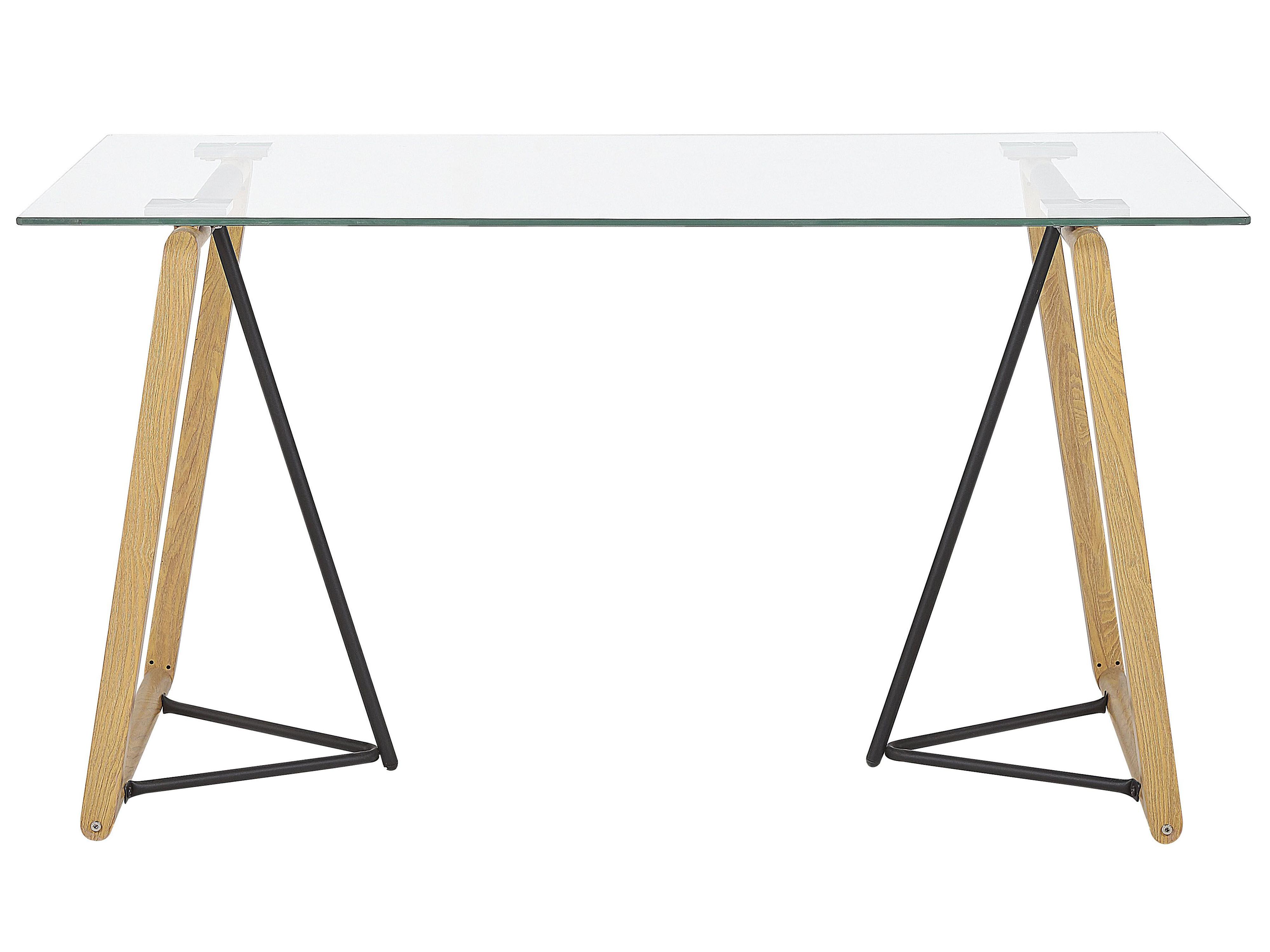 Eettafel TACOMA Lichtbruin 80 cm Veiligheidsglas 140 cm