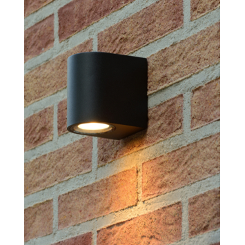Lucide ZARO wandspot Buiten IP44 Zwart