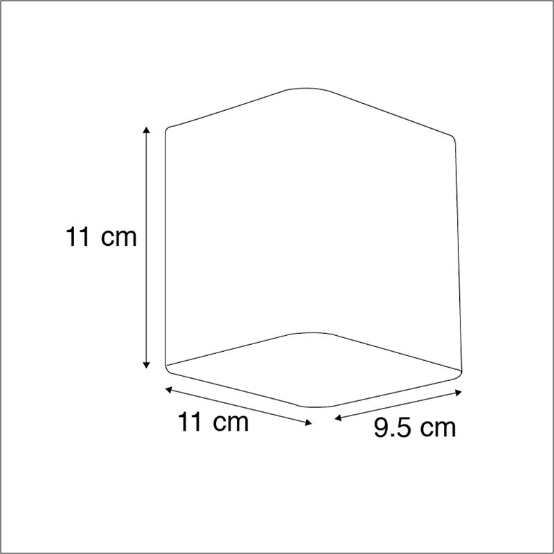 Moderne wandlamp donkergrijs incl. LED IP54 vierkant - Evi