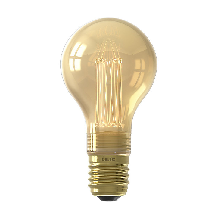 Ampoule LED Crown Glassfiber dimmable E27 A60 ⌀ 6cm 60lm 2,3W blanc chaud Calex doré