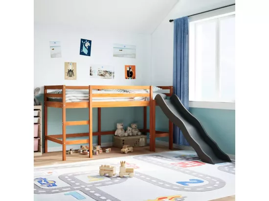 Lit mezzanine d'enfants sans matelas 90x190 cm bois pin massif