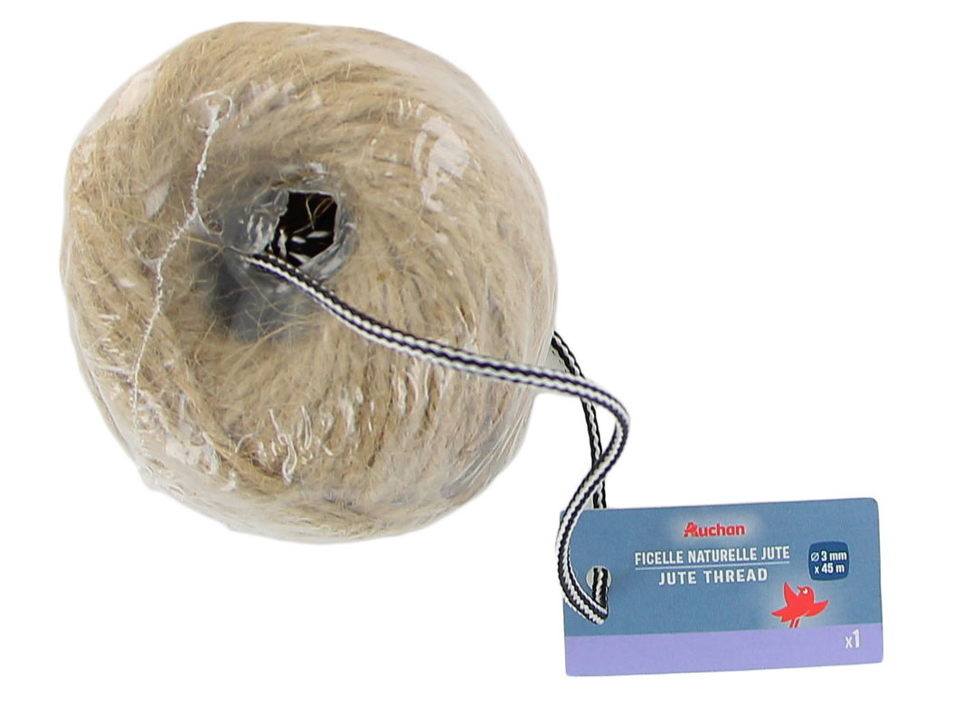 CORDEL DE JUTA AUCHAN NATURAL 3MMX45M