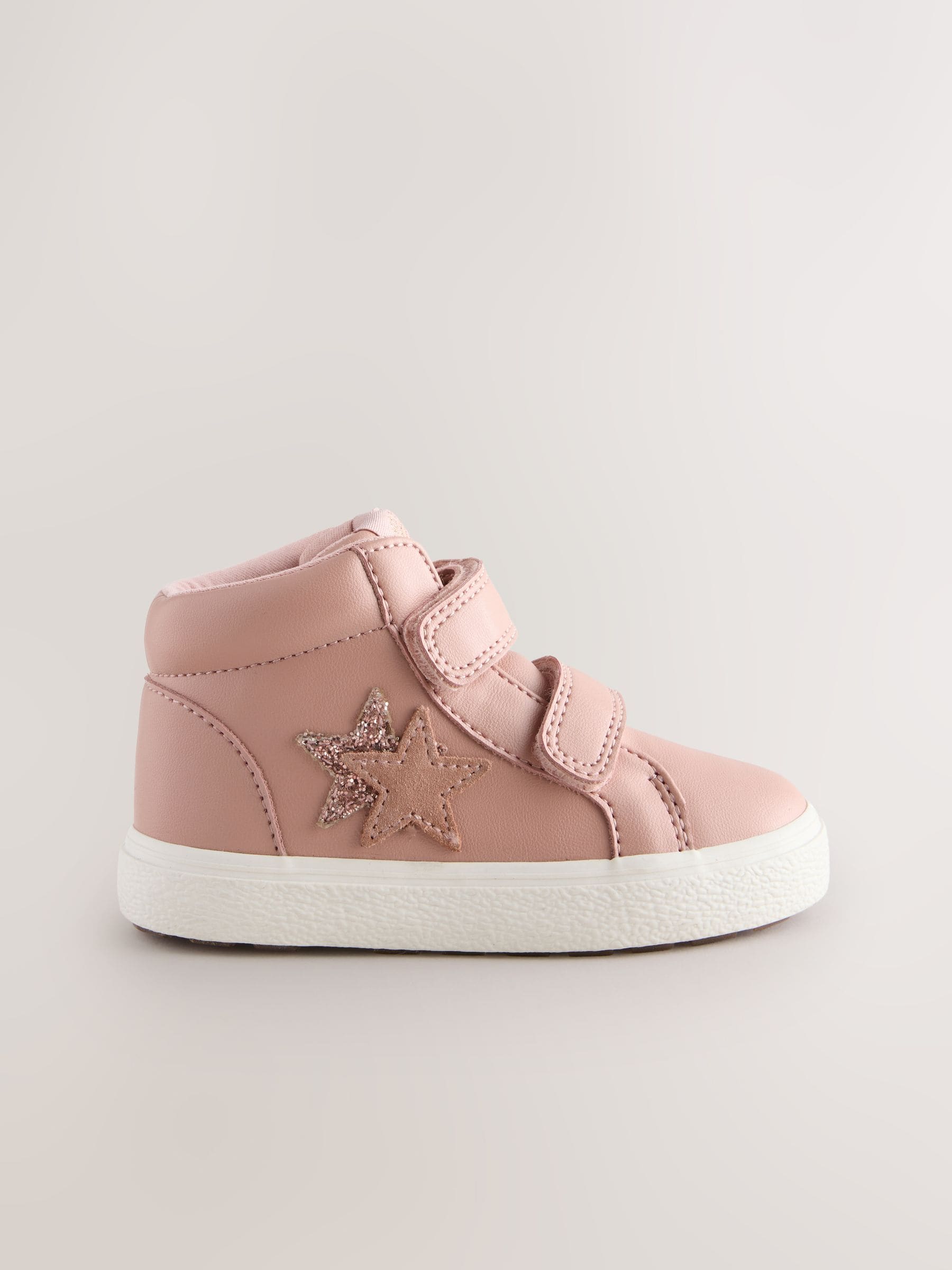 Roze - Hoge sneakers met klittenbandsluiting