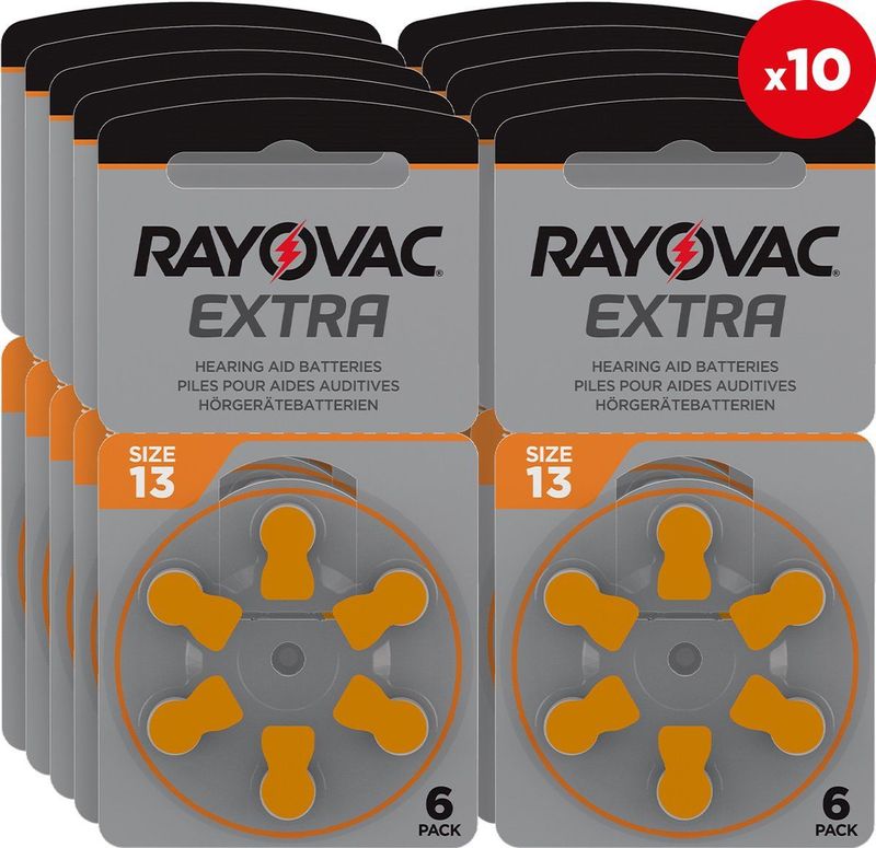 Rayovac - Type 13 - Knoopcellen - 10 x 6 stuks