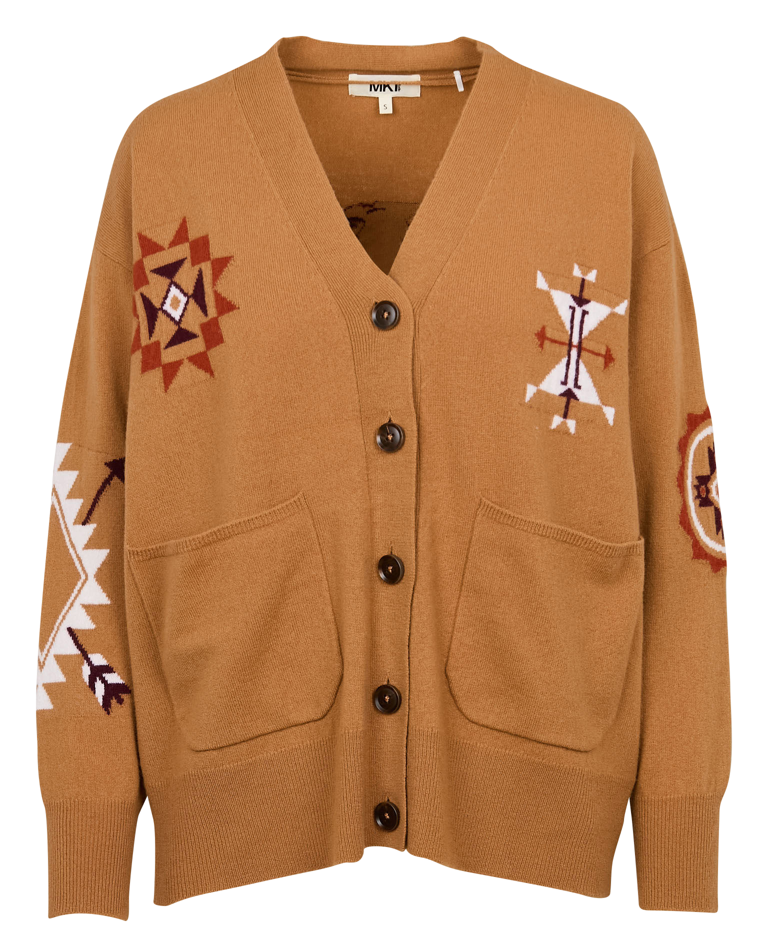 KRISTEN - Gilet droit col V en laine | Marron