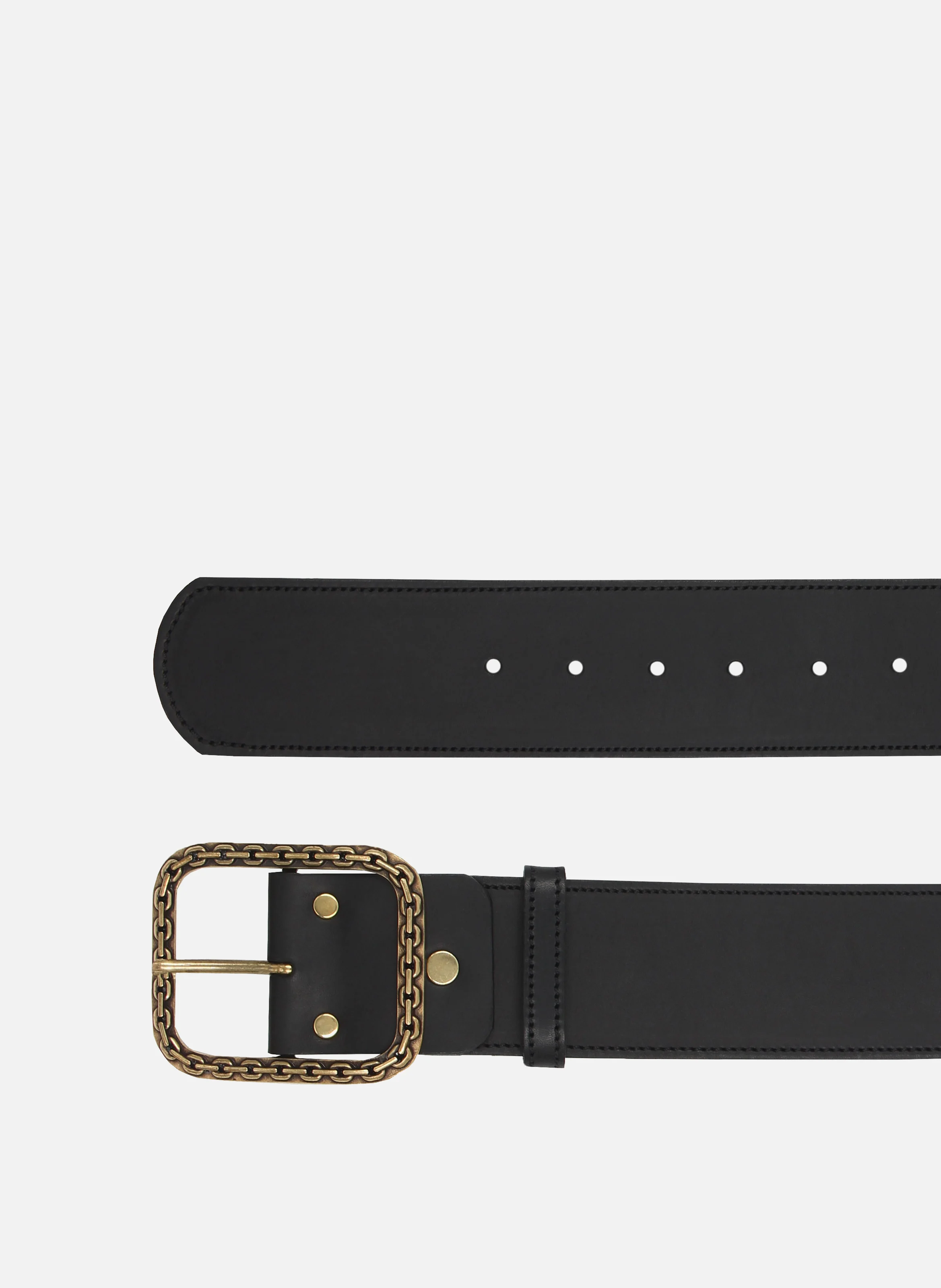Ceinture bijou cuir lisse | Noir
