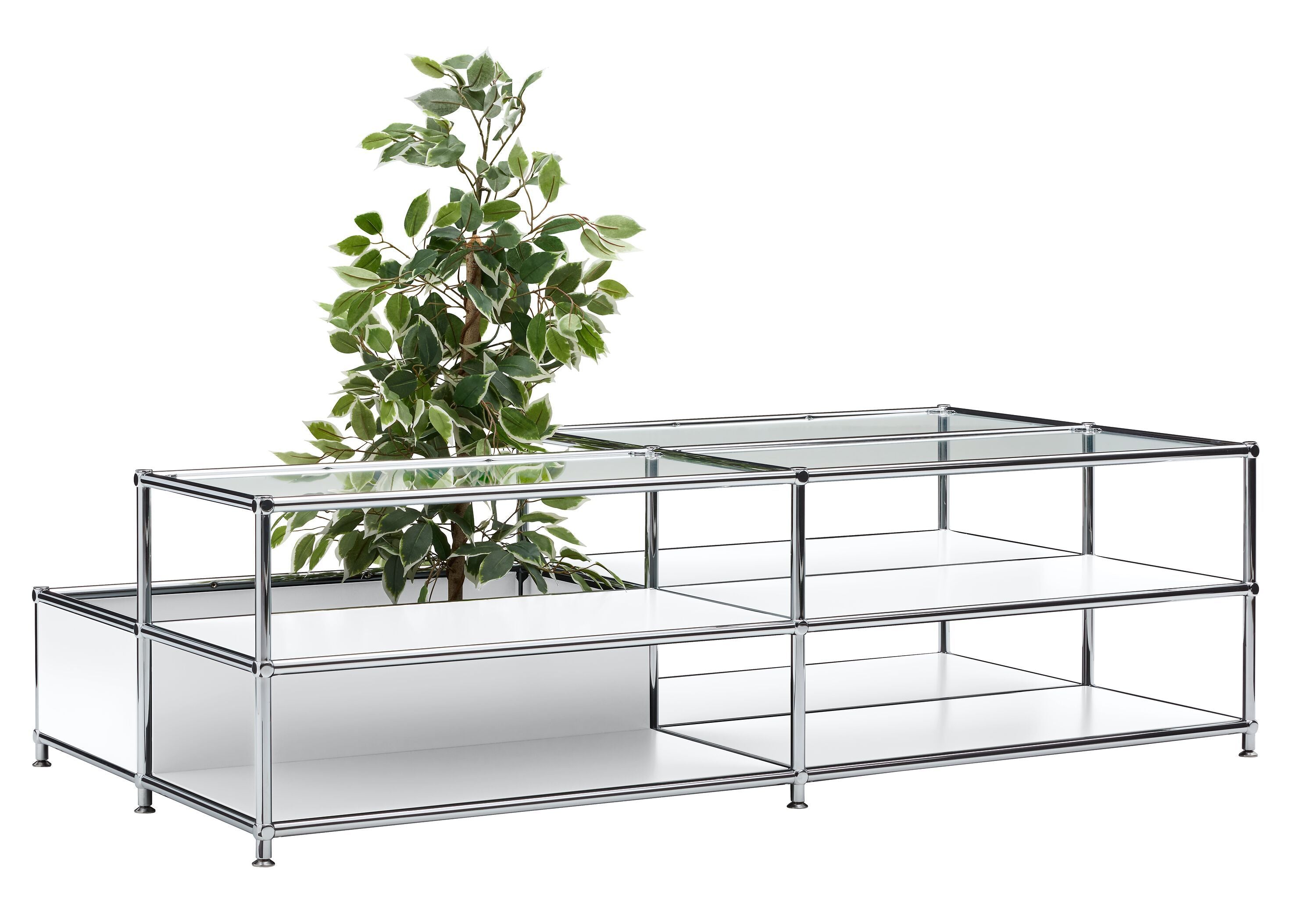 FLEXCUBE Salontisch - Weiss / B: 152.5 cm x T: 77.5 cm x H: 43.5 cm