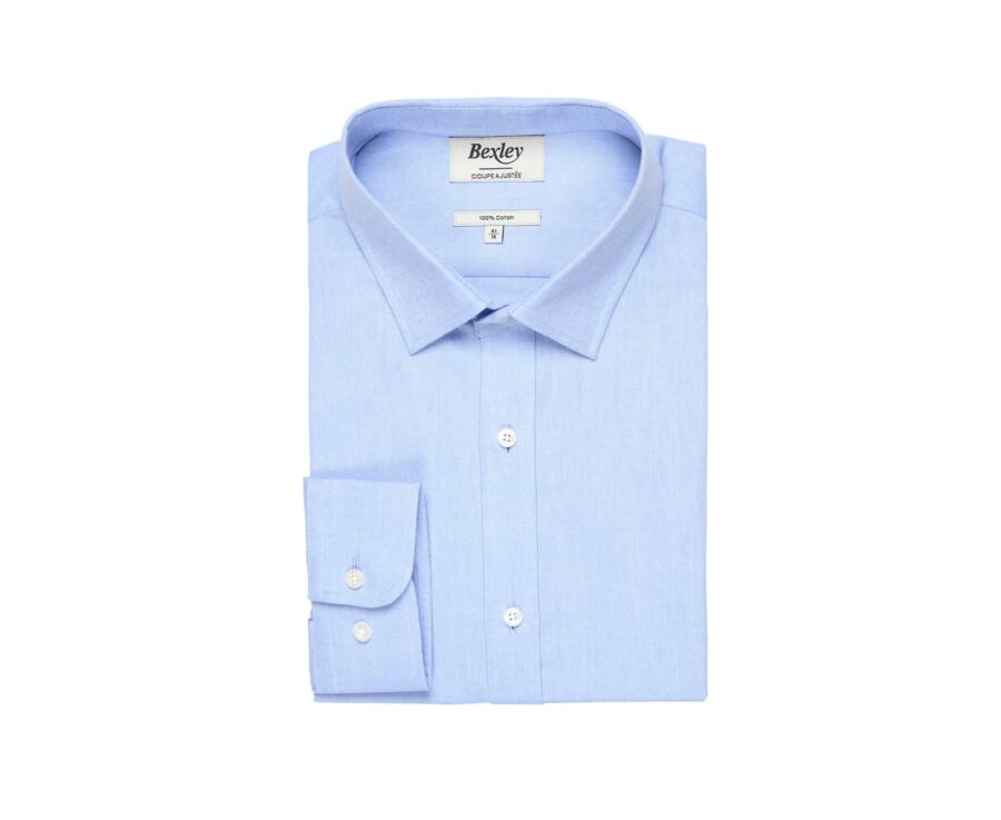 Chemise Oxford coton bleu ciel - EVRARD