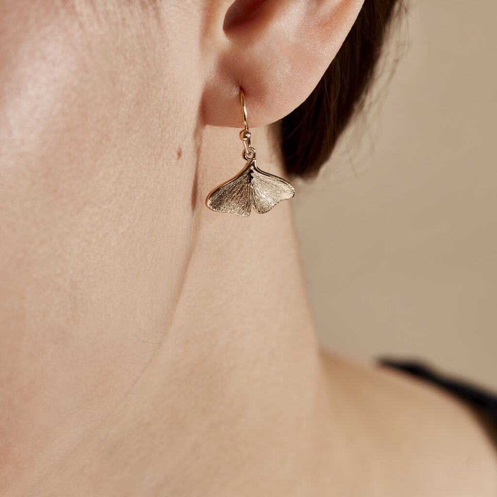 Boucles D'oreilles Pendantes Brita Plaqué Or Jaune