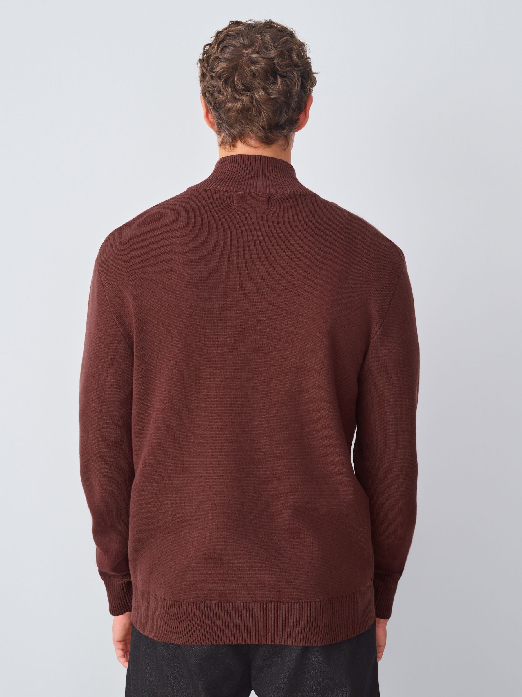 Vijg - Effen - Regular fit 100% katoenen premium trui met korte rits