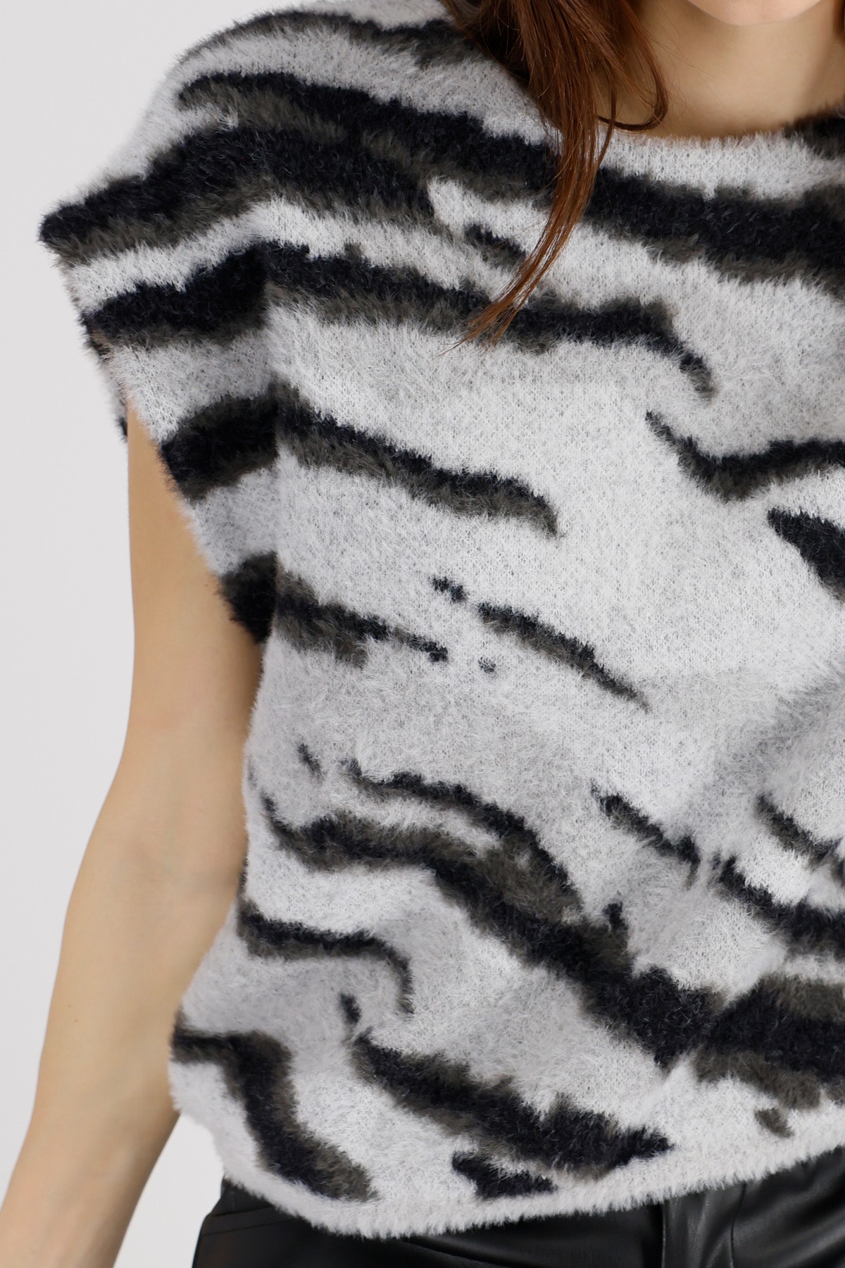 Monari Pullunder »Pullunder Tiger allover«, Mit Rundhalsausschnitt