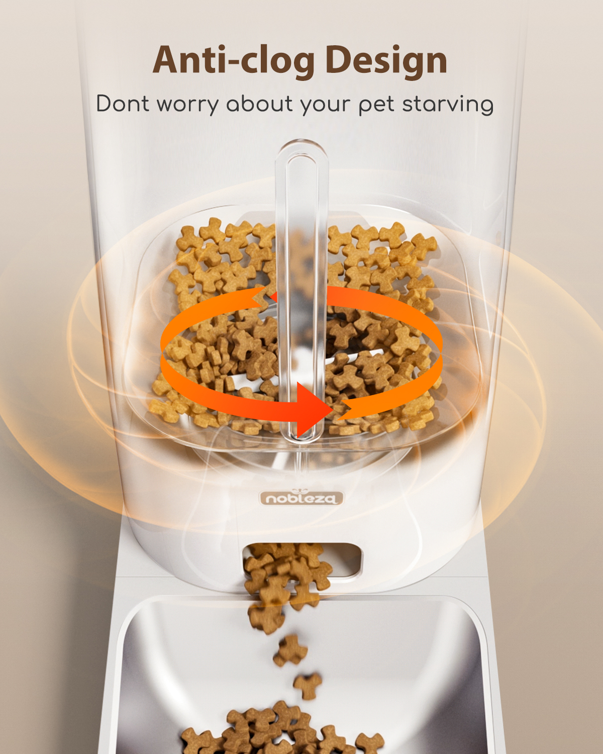 Nobleza - Dispensador automático de ração para cães e gatos, Wi-Fi 2.4G, capacidade de 4 litros, com timer e controle remoto por aplicativo, gravação de 10 segundos, permite de 1 a 10 refeições por dia, cor branca.