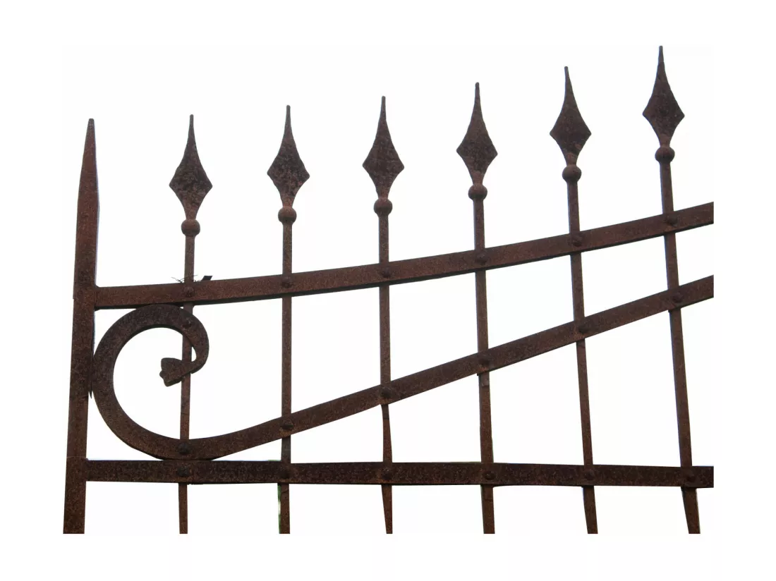 BISCOTTINI Portail - Fer Forgé Finition Antique - Clôture en Fer - Portail en Métal - Porte Décorative - Portail d'Entrée - 402x10x288cm - Une Pièce