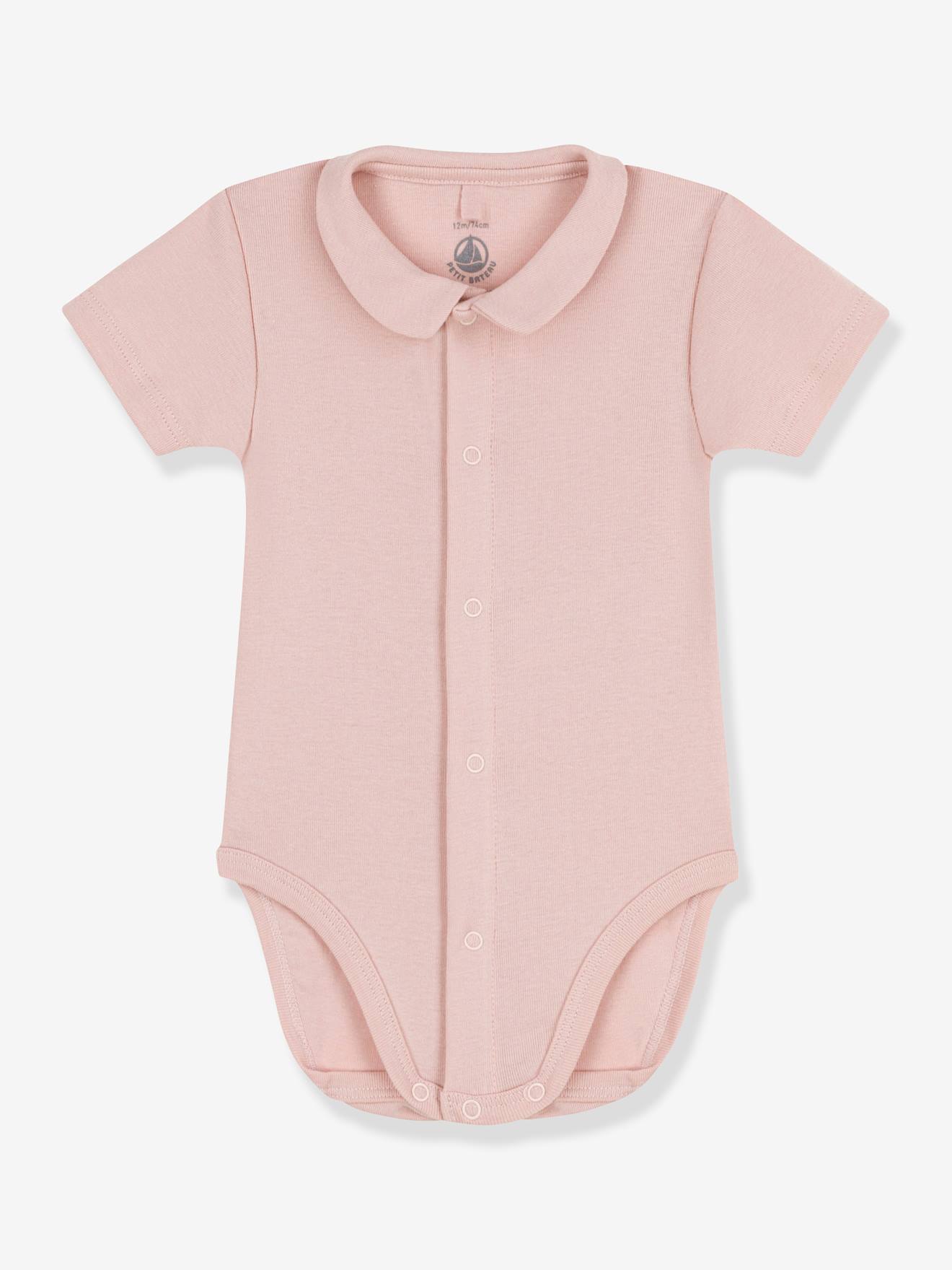 Body Rosa Petit Bateau Manga Curta