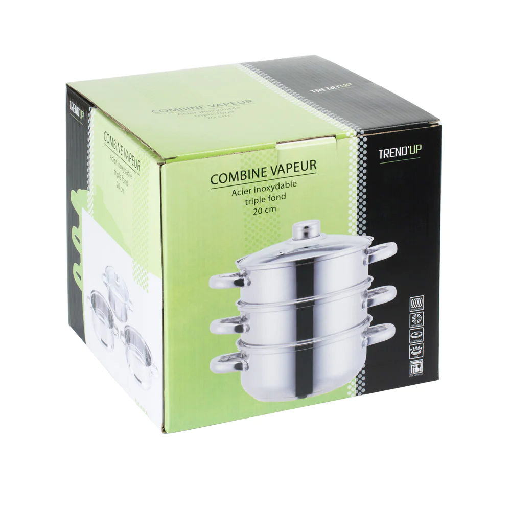 Combiné vapeur inox 20 cm 3 compartiments Trend'up