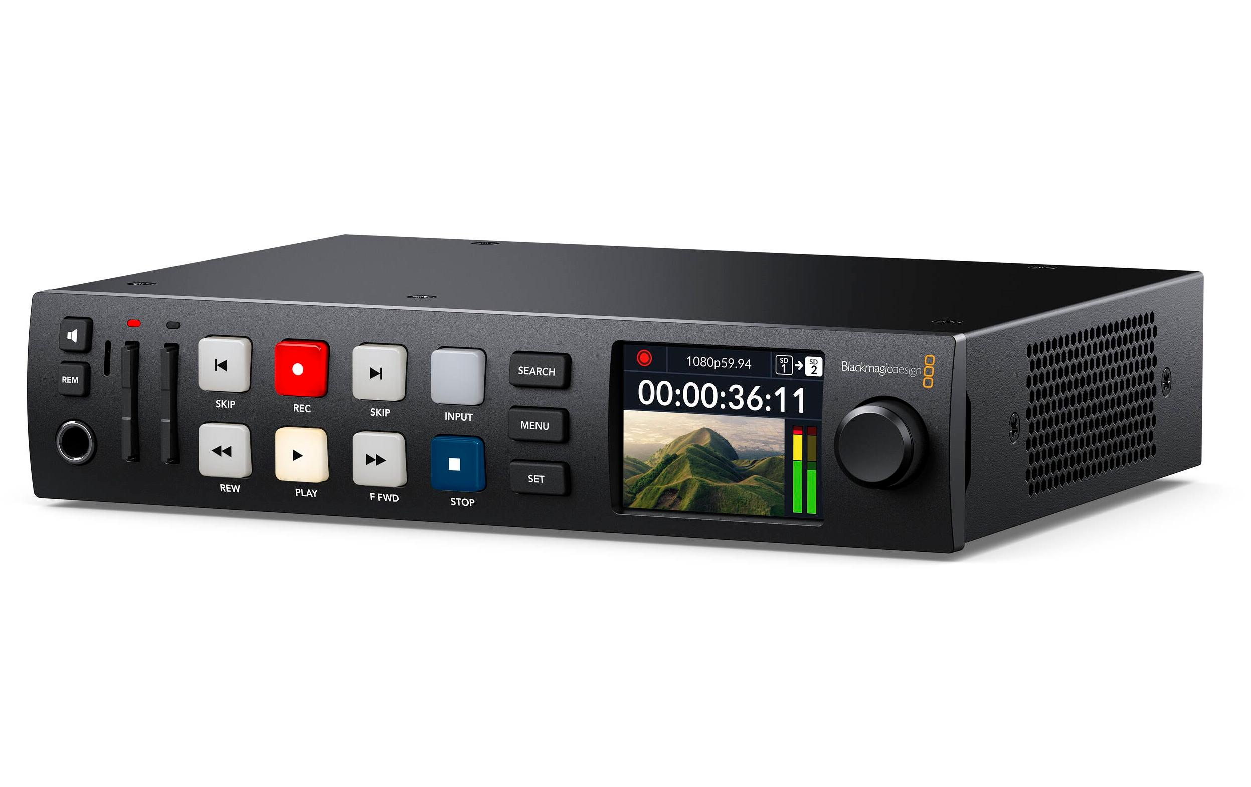 Recorder HyperDeck Studio HD Plus<br>Professionelles Broadcast-Deck zum Aufnehmen und Wiedergeben mit SD-Karten und SSD-Medien