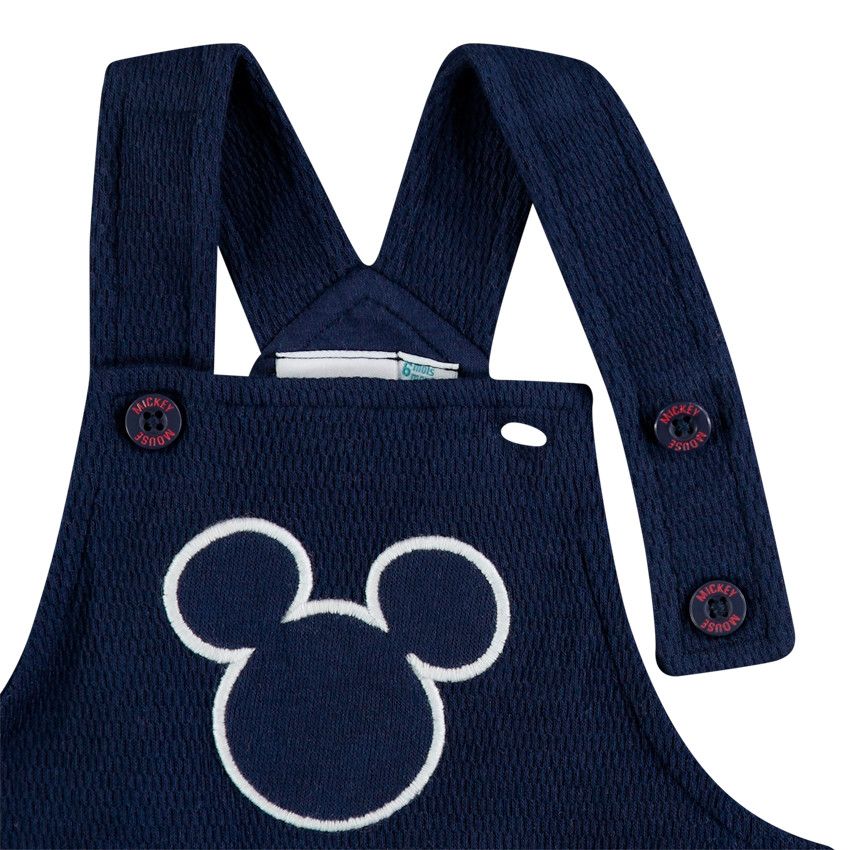 Ensemble t-shirt imprimé Mickey et salopette Disney - Bleu marine