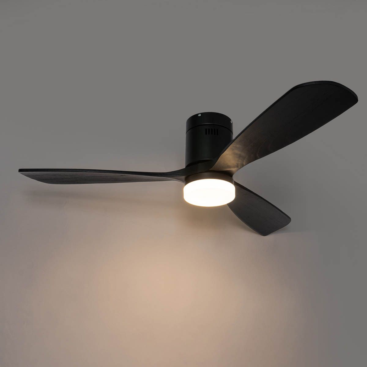 Plafondventilator zwart 132cm incl. LED dimbaar met afstandsbediening - Sofia
