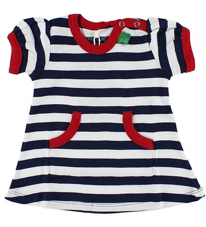 Freds WoRød Kjole - Navy/Hvidstribet m. Rød kant