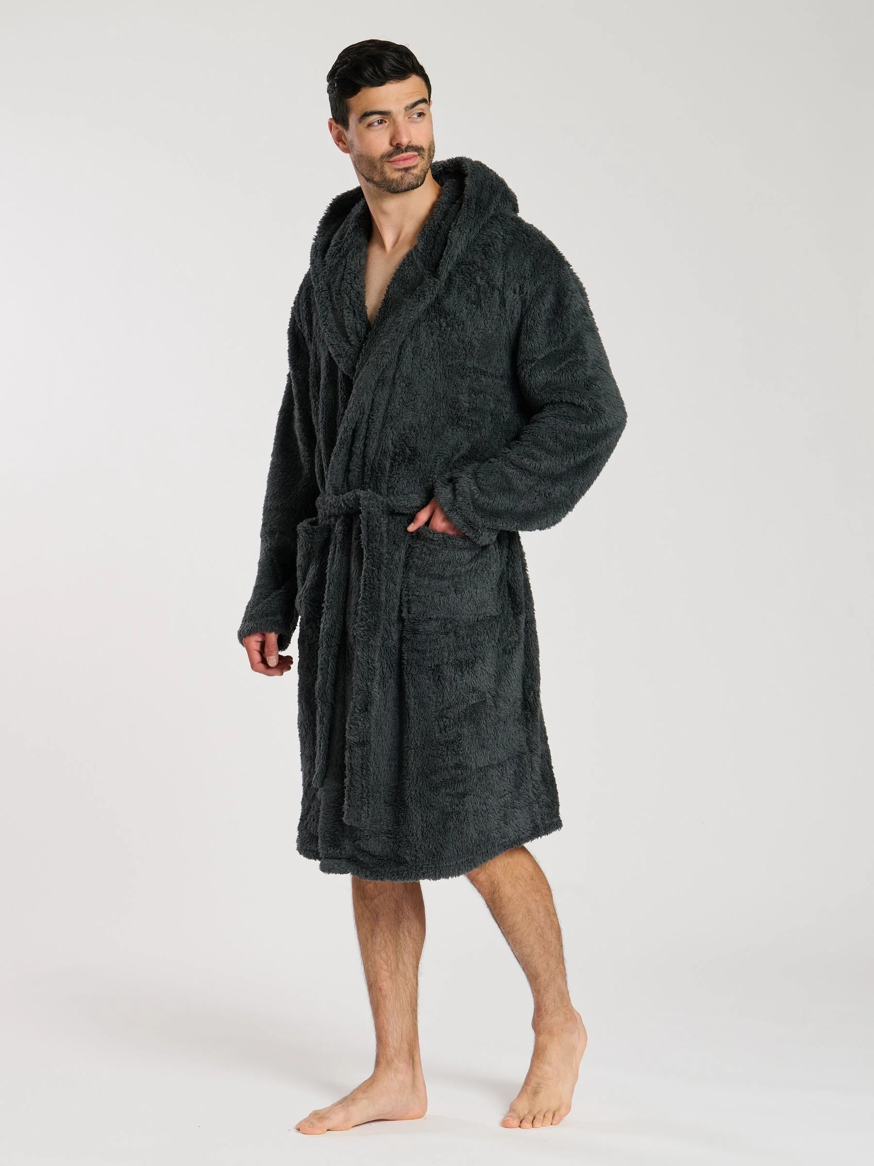 Grijs - Loungeable Sherpa kamerjas met capuchon