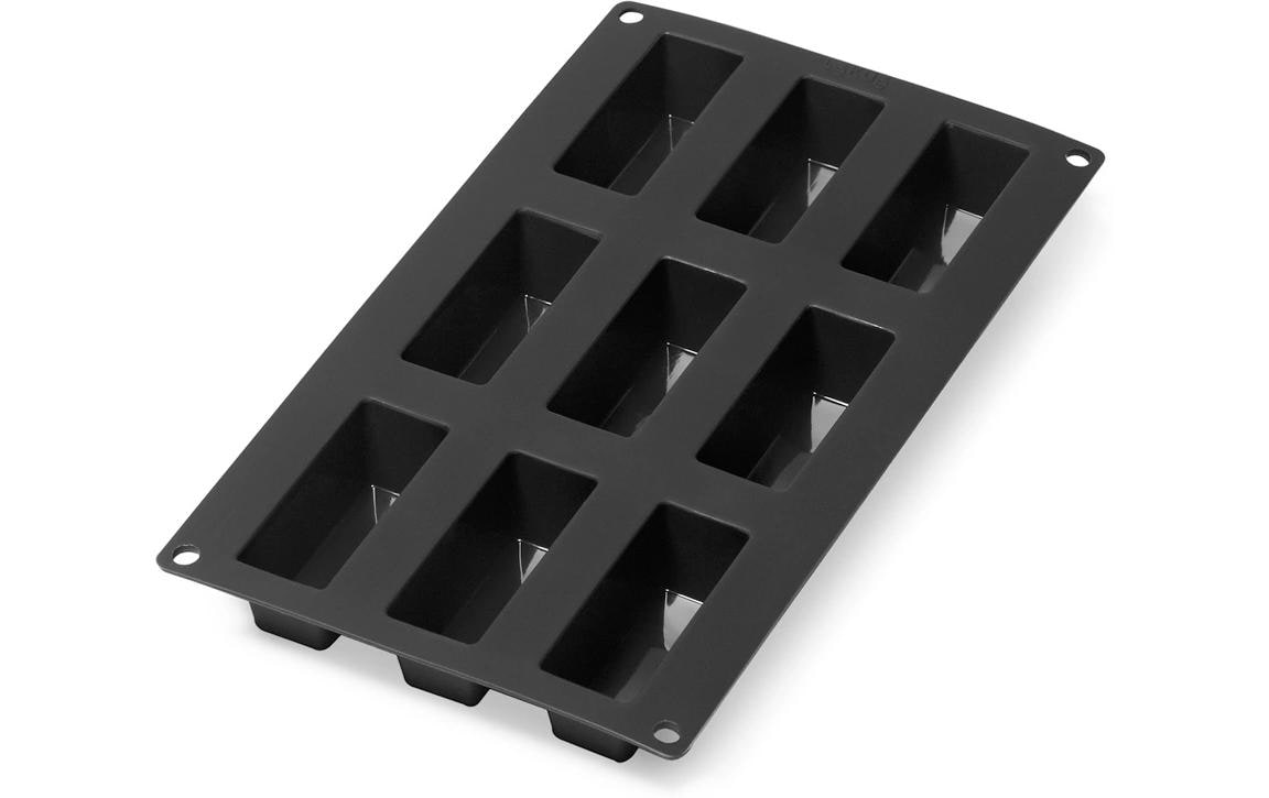 Cake-Backform Silikon, Schwarz, 9 MuldenKuchenbackform