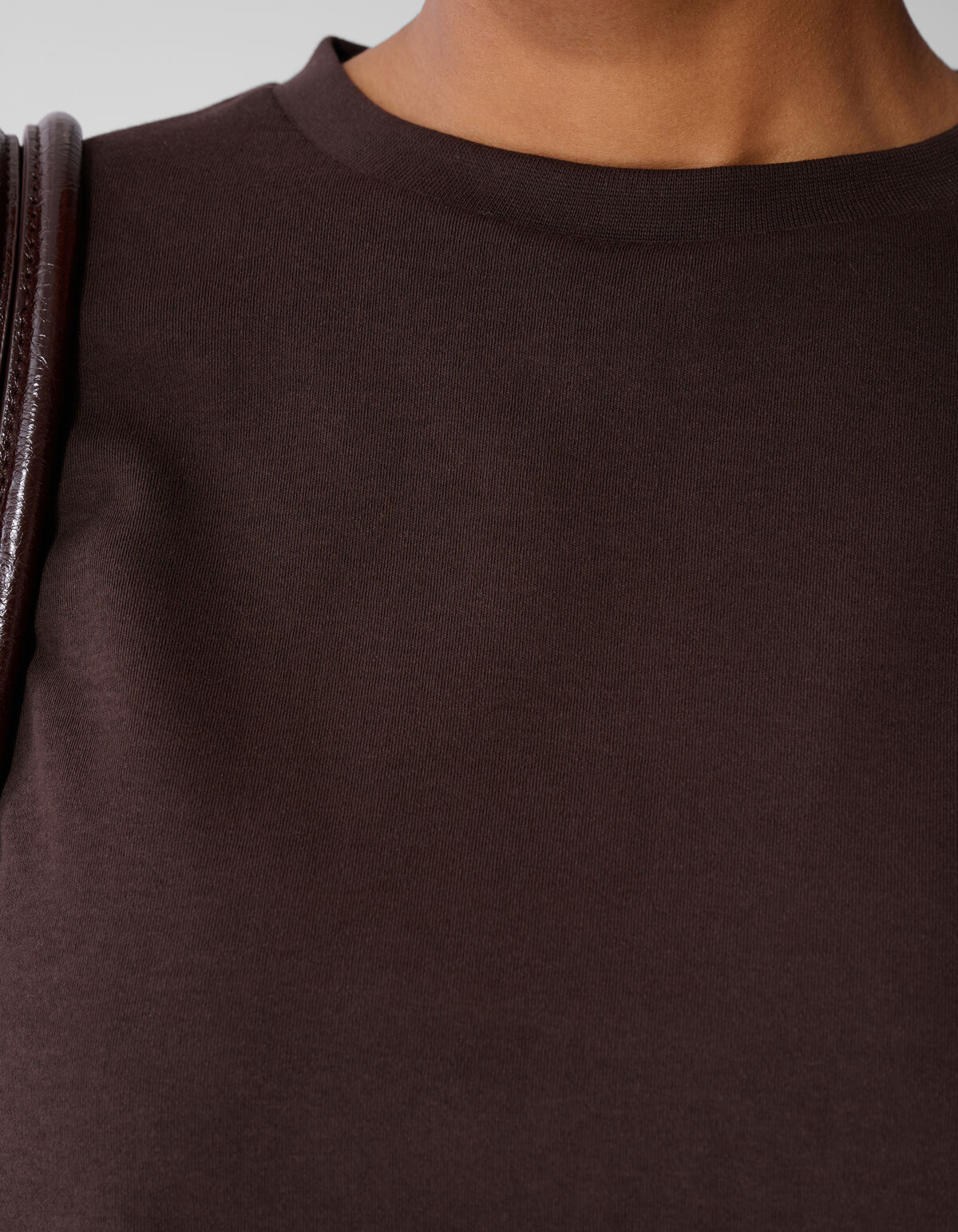 Oversized Basis T-shirt Donkerbruin