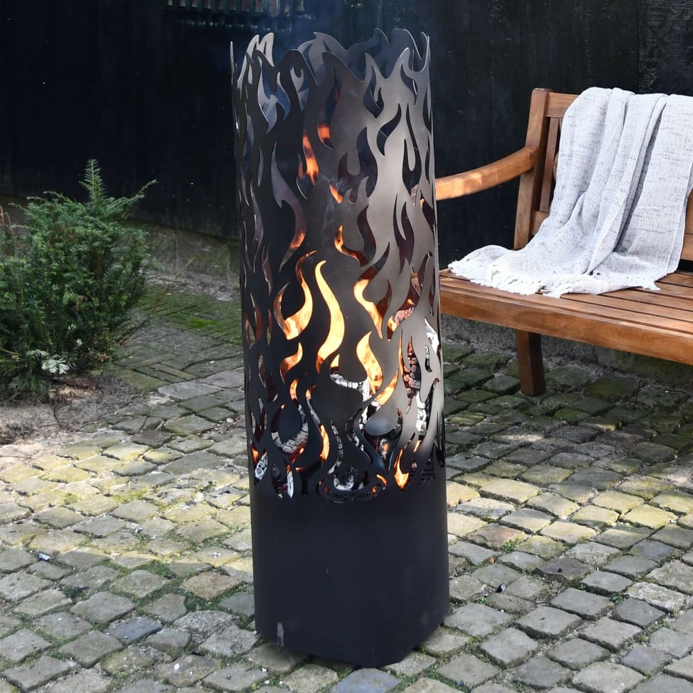 Baril à feu flames acier au carbone noir ff408