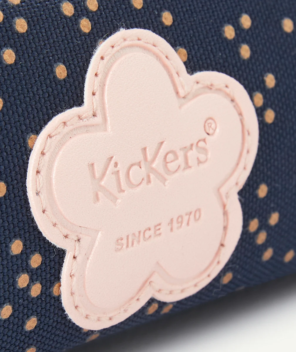 KICKERSTROUSSE BLEU MARINE À POIS ET ROSE AVEC DOUBLE COMPARTIMENT