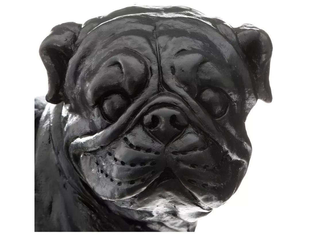 Chien décoratif en Résine Noire L 23 cm
