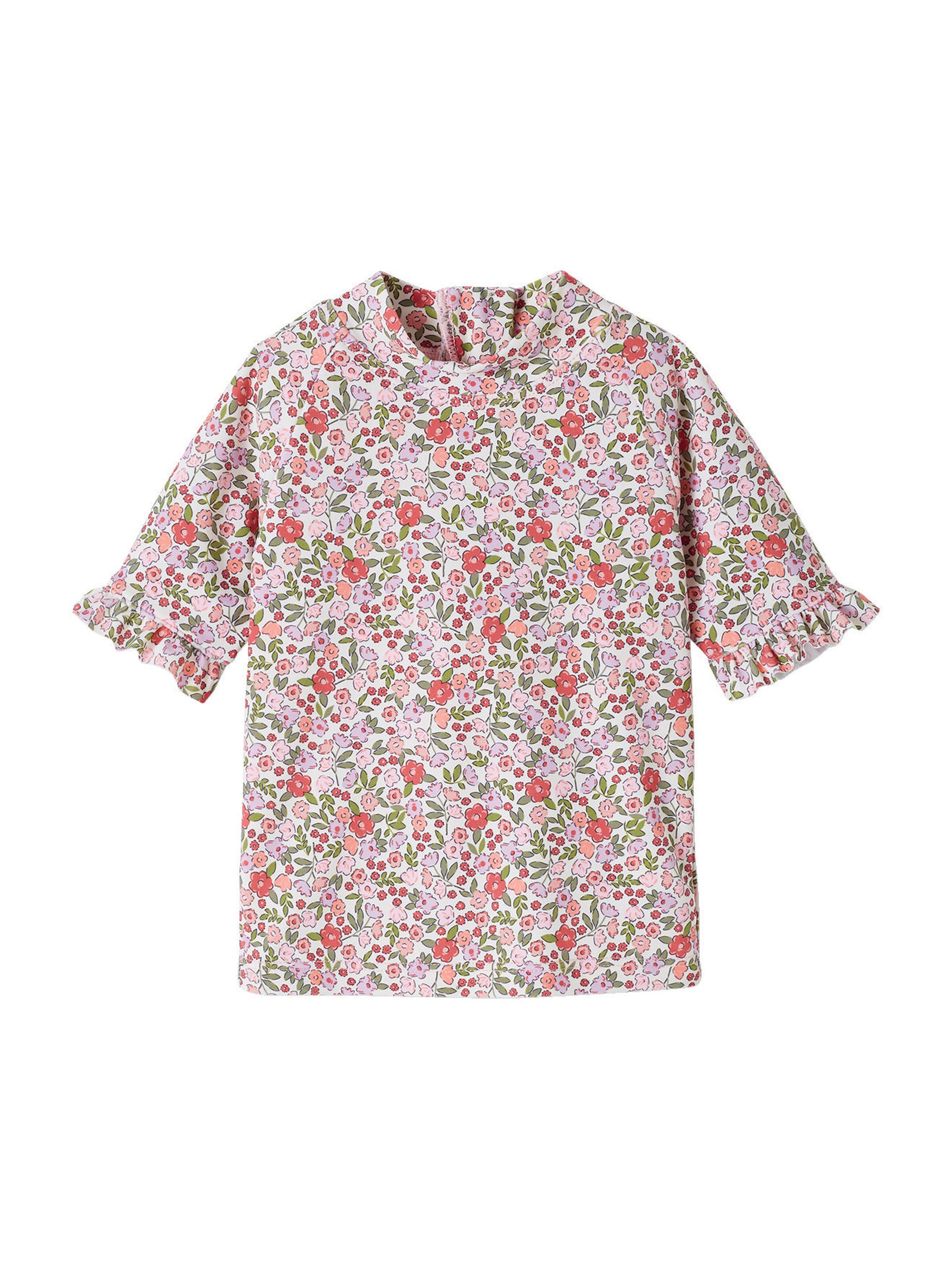 Vertbaudet Mädchen Baby-Set: Shirt, Badehose & Sonnenhut mit UV-Schutz rosa
