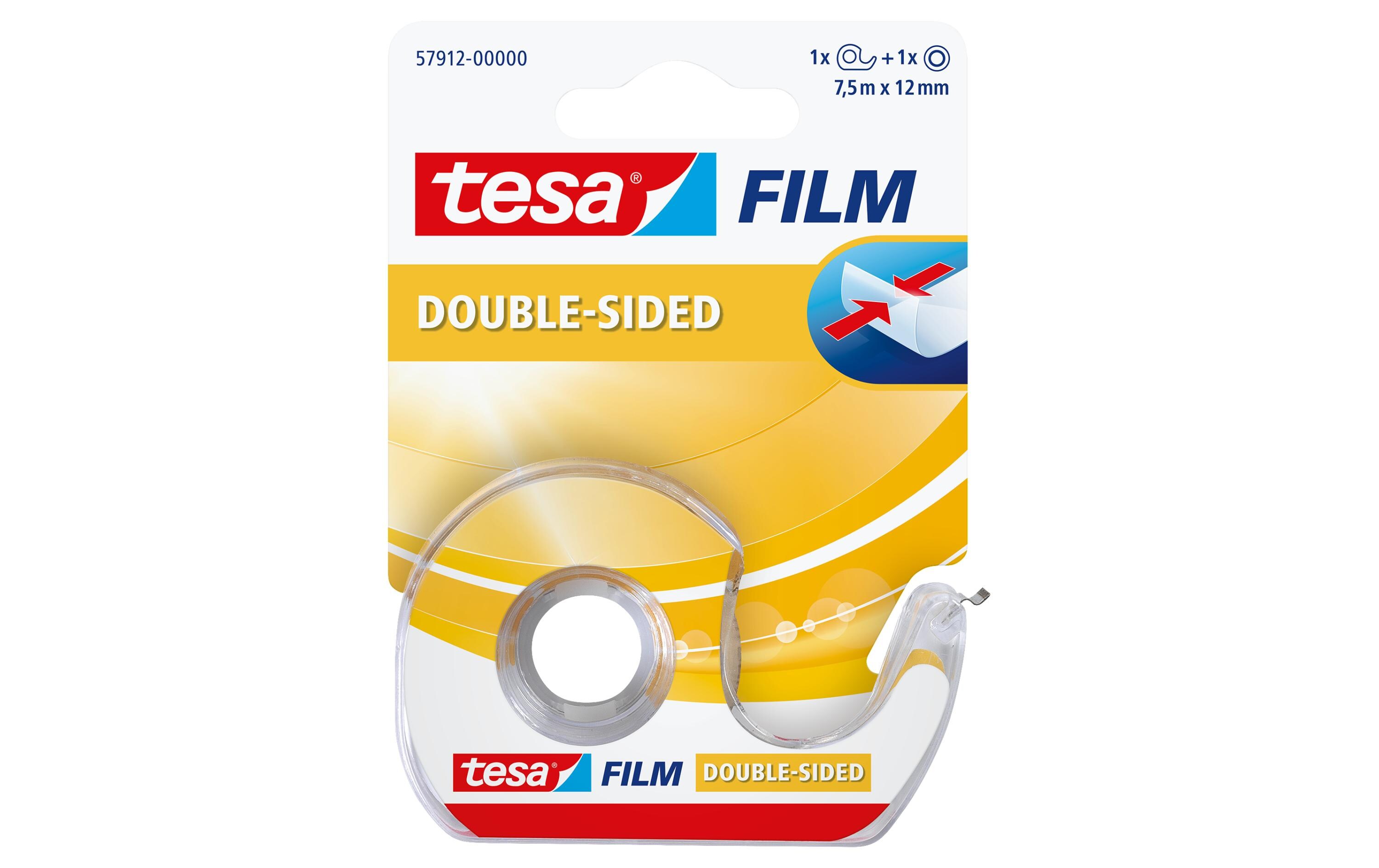 Handabroller Film Doppelseitig 12 mm x 7.5 mKlebebandroller für doppelseitiges Klebeband mit 7.5 m x 12 mm