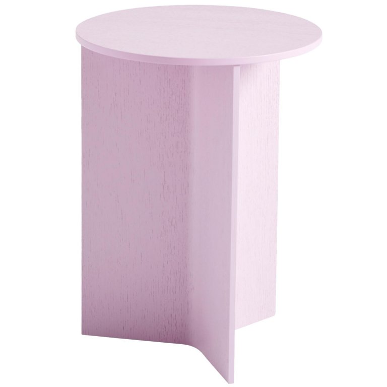 Hay Slit Wood High bijzettafel 35 pink lacquered oak