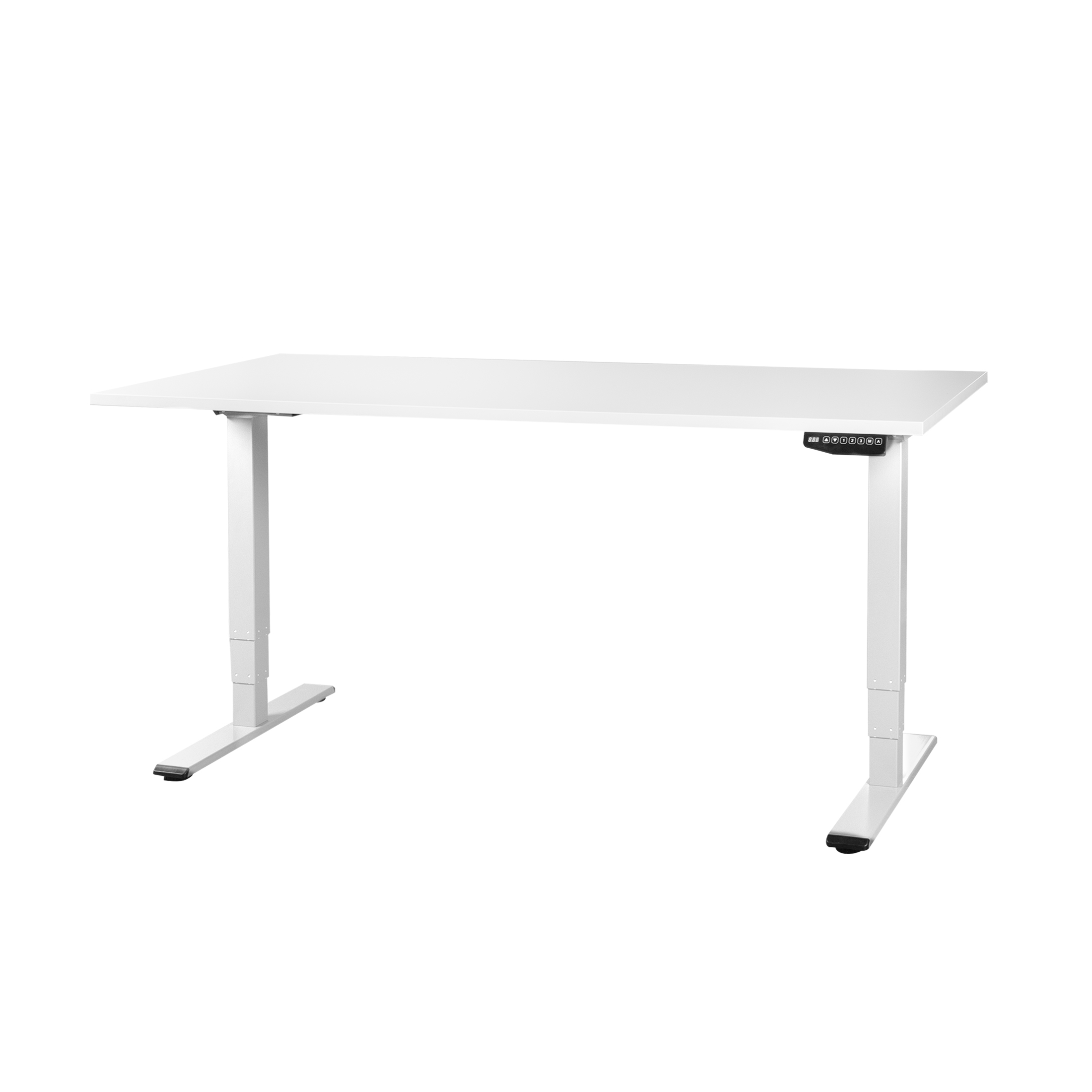 CONTINI höhenverstellbarer Bürotisch 140 x 80 cm weiss / Gestell weiss