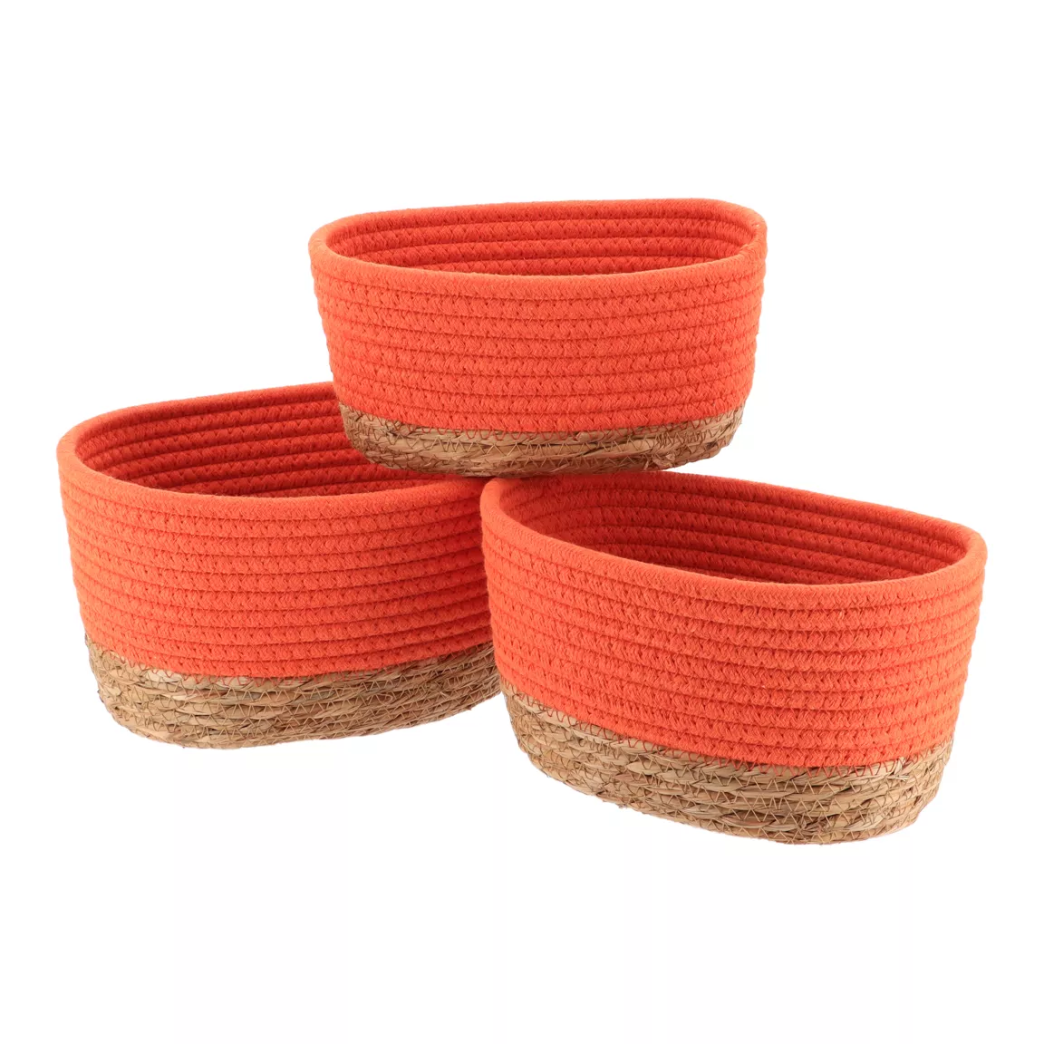 Lot de 3 paniers de rangement (H13 cm) Timeless Orange