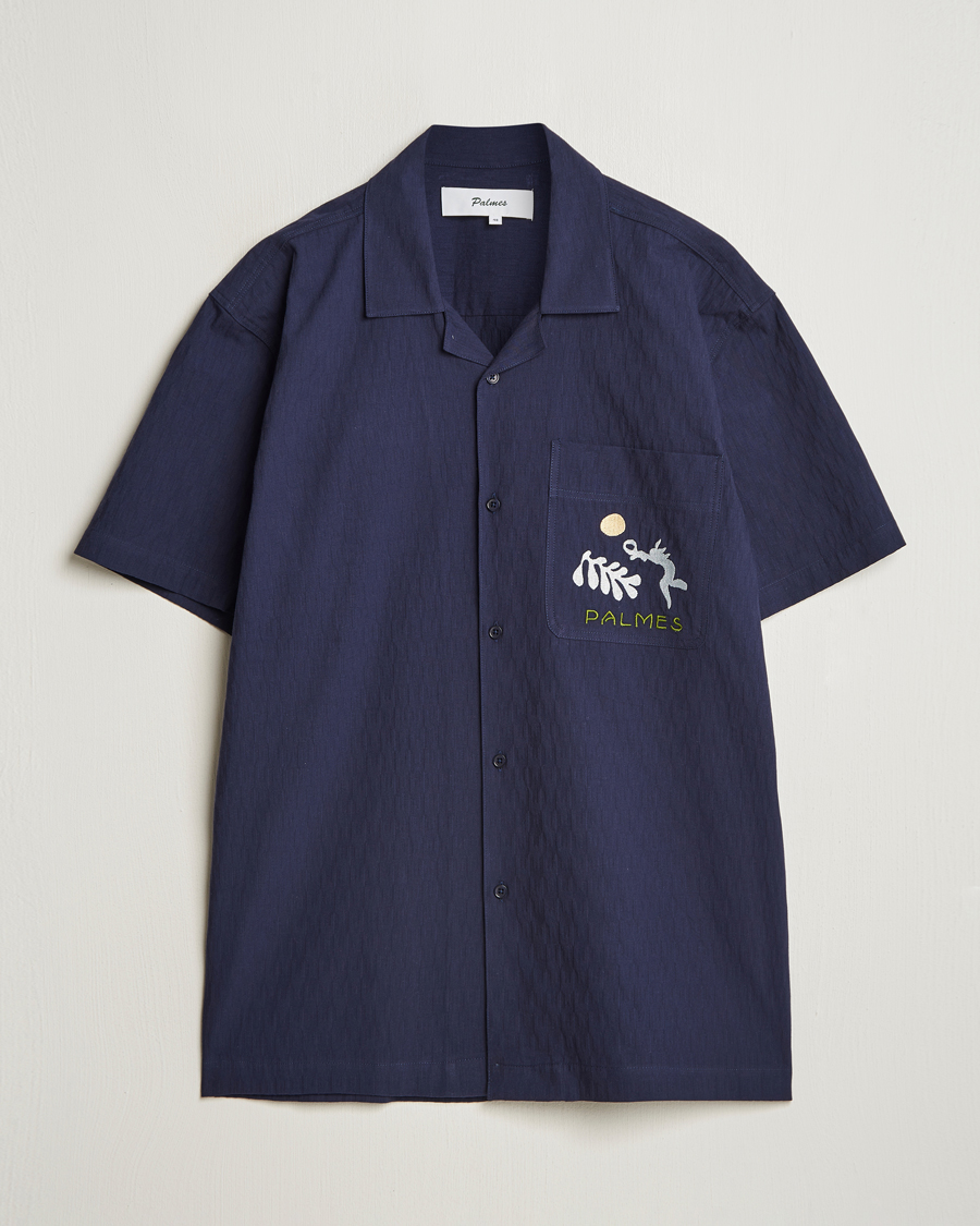 Palmes Garden Short Sleeve Shirt Navy