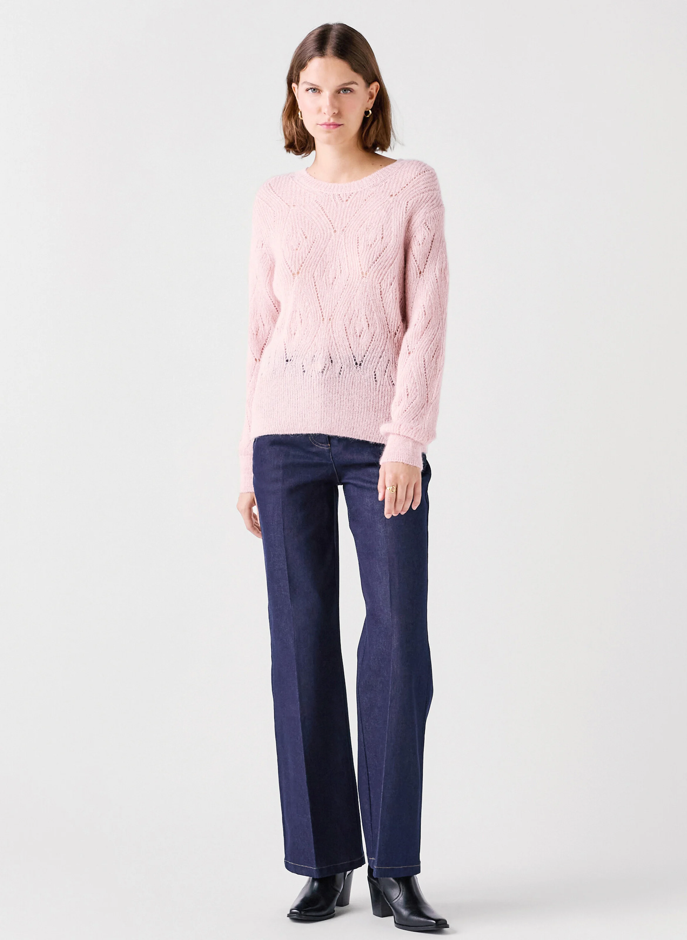 MGORDON - Pull droit col rond | Rose