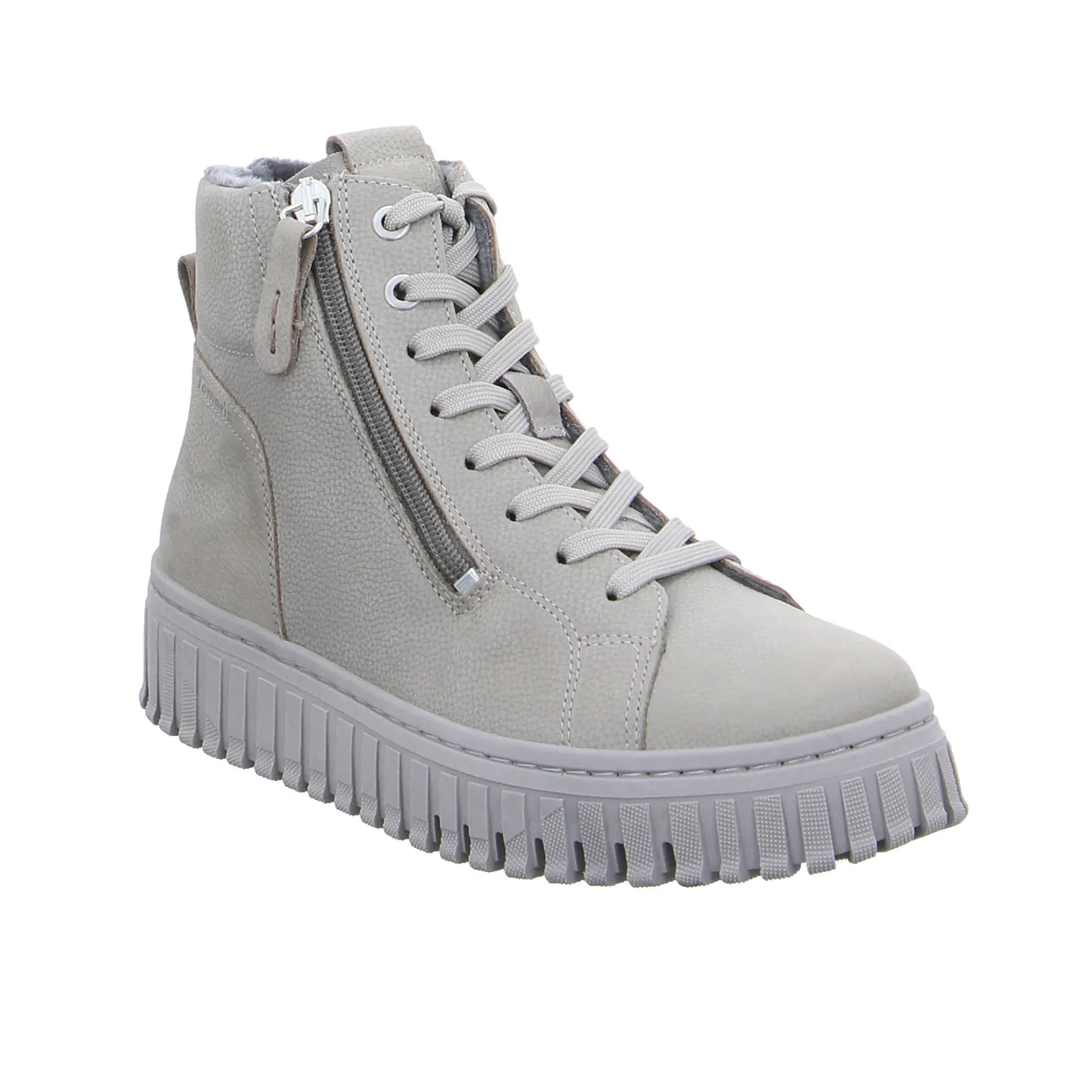 TAMARIS Mid Cut Sneaker Hellgrau Leder