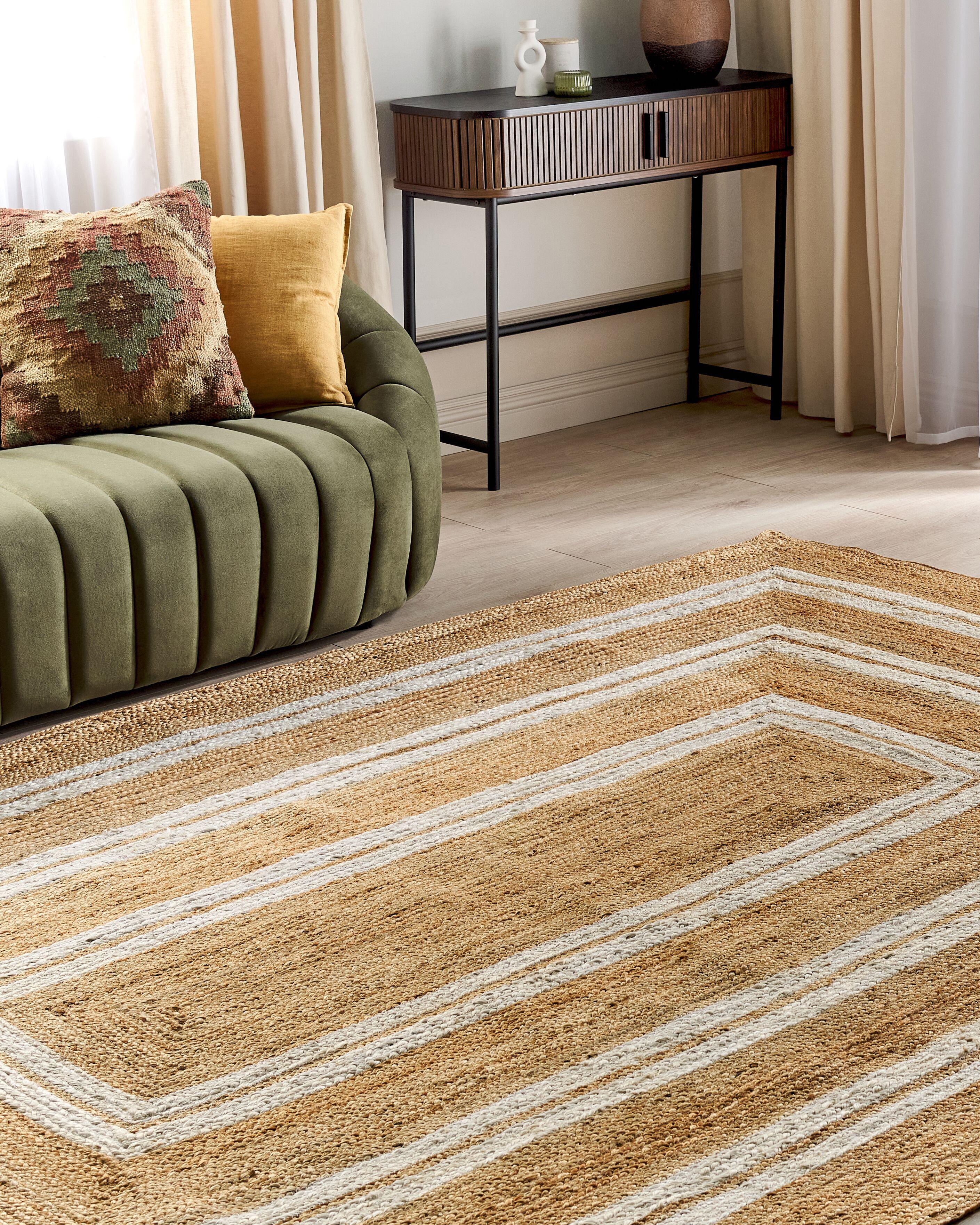 Vloerkleed ELMALI Beige 200 x 300 cm Jute