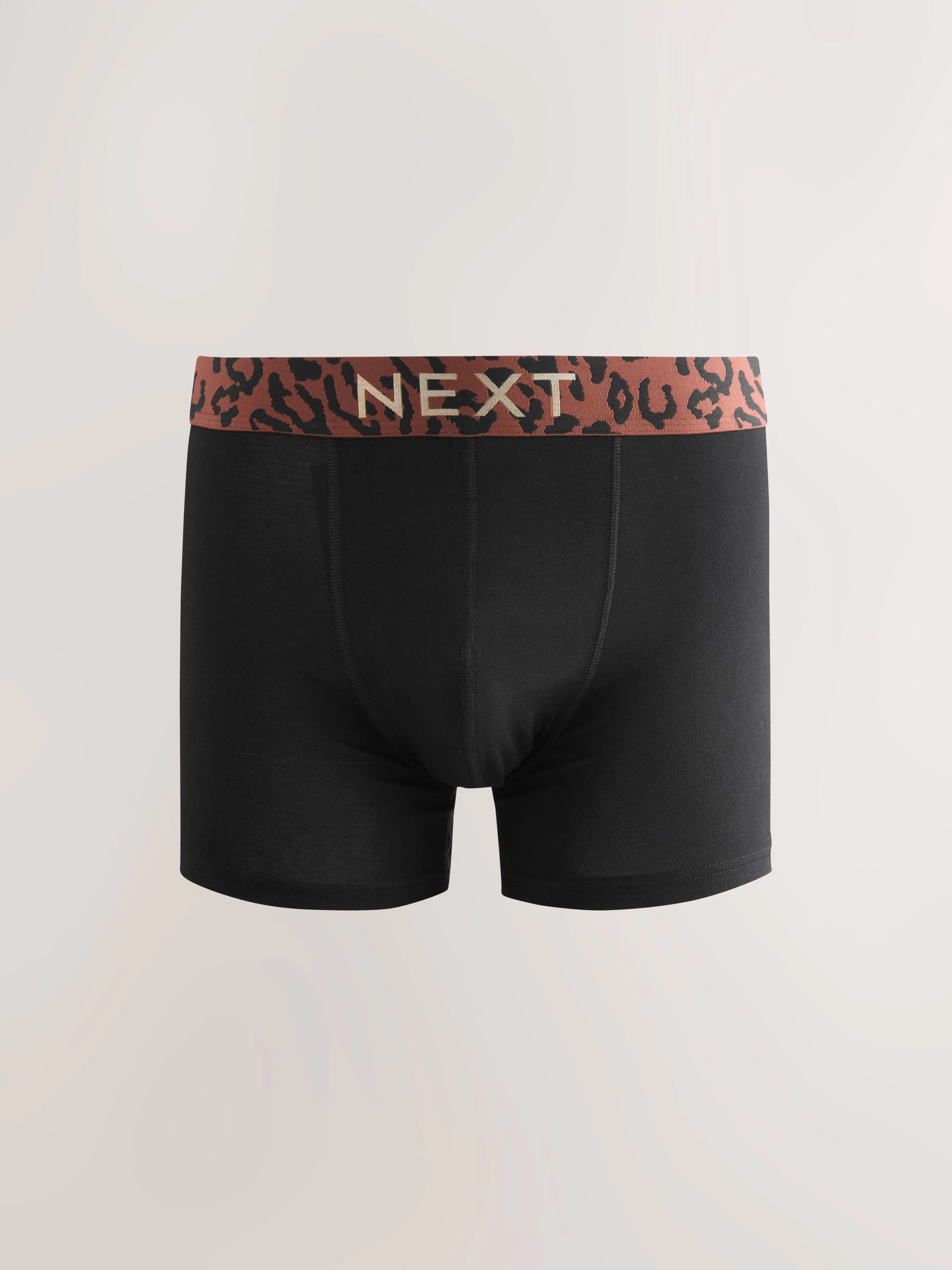 Zwarte tailleband met dierenprint - Verpakking van 5 trunks boxer