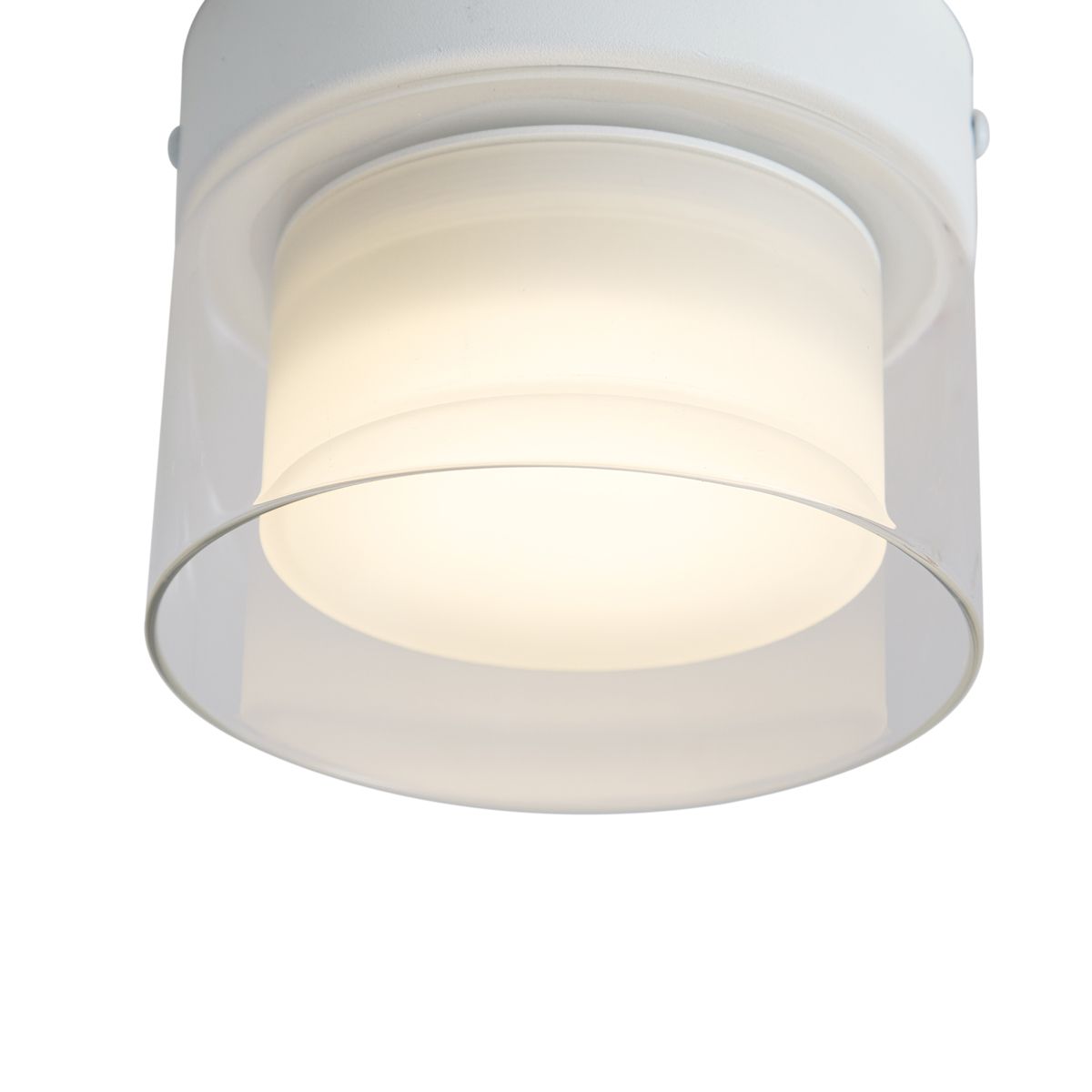 Moderne plafondlamp wit met helder glas  - Puck